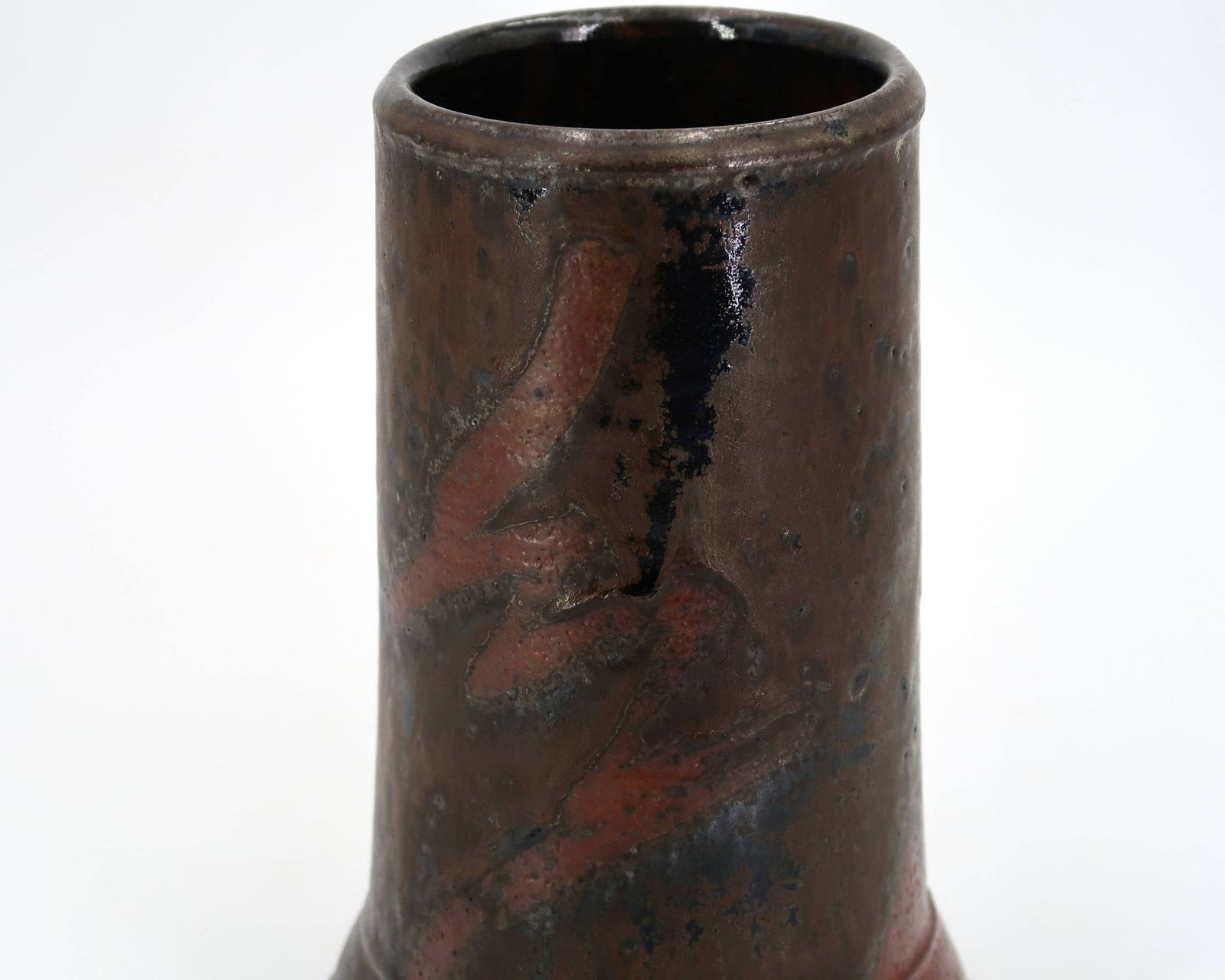 Vase en céramique par Tristan Chaillot, décor abstrait, grès, années 1970. photo Décoration