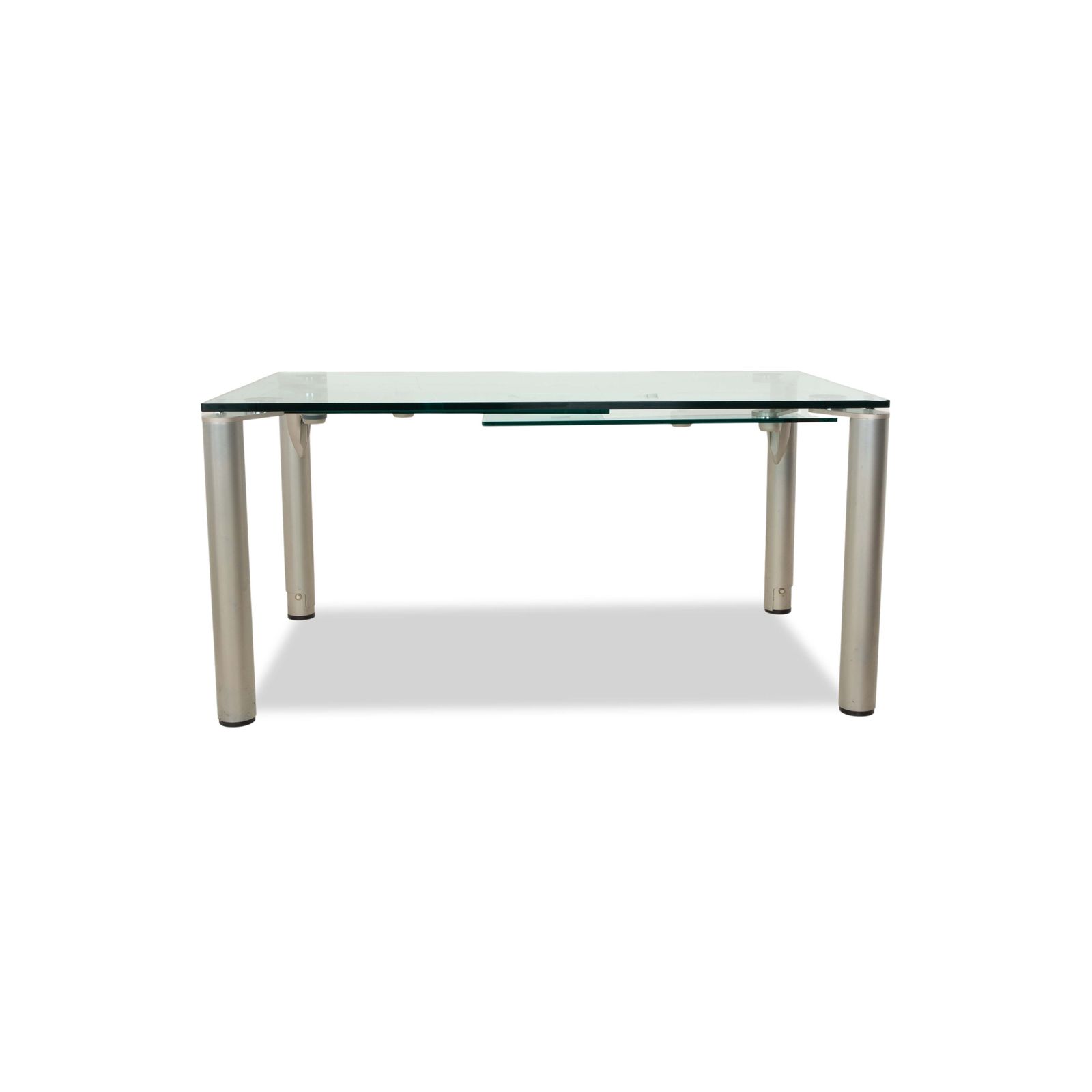 photo furniture Draenert Casanova Glass Dining Table Silver Pull Out Function