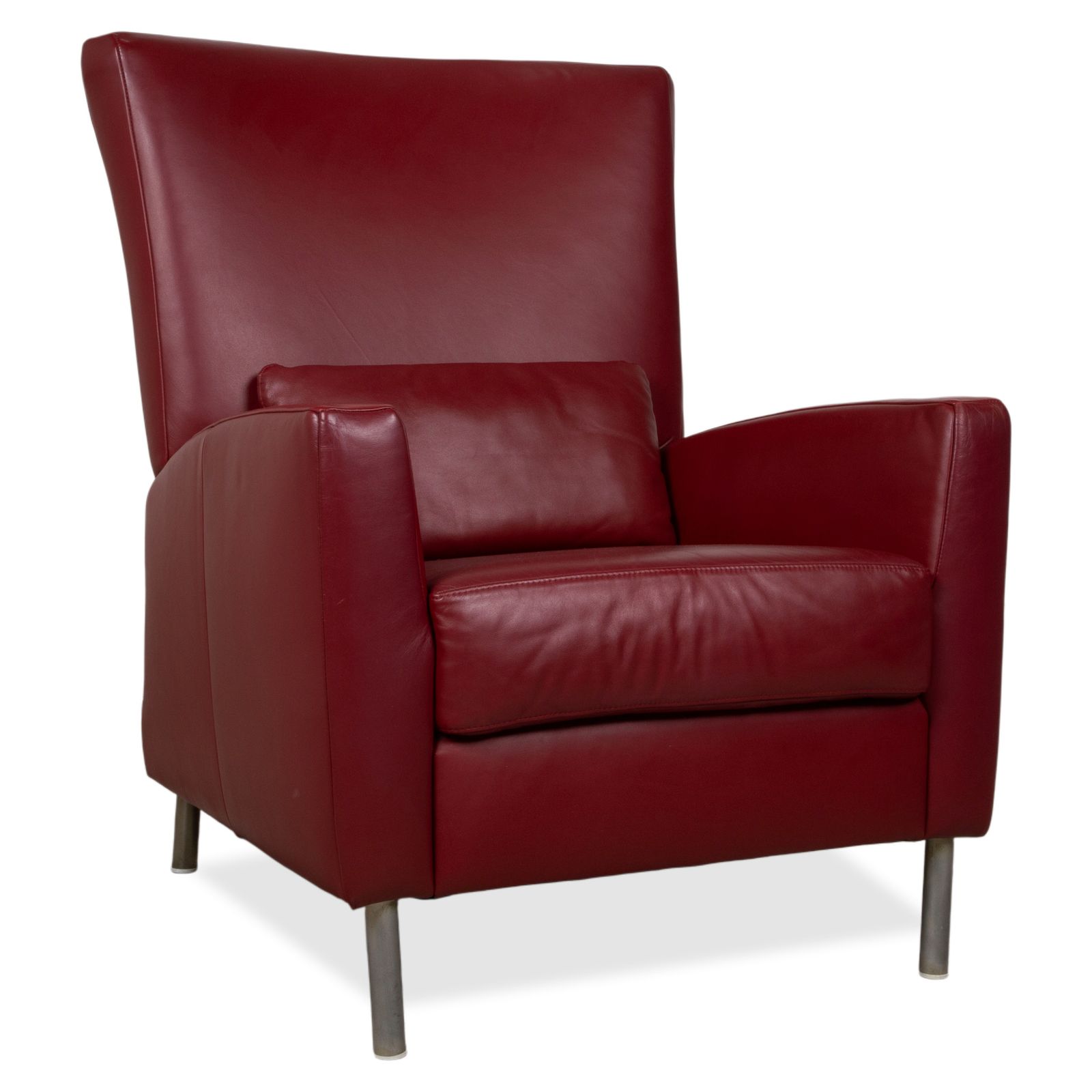 Ewald Schillig Leather Armchair Red Bordeaux