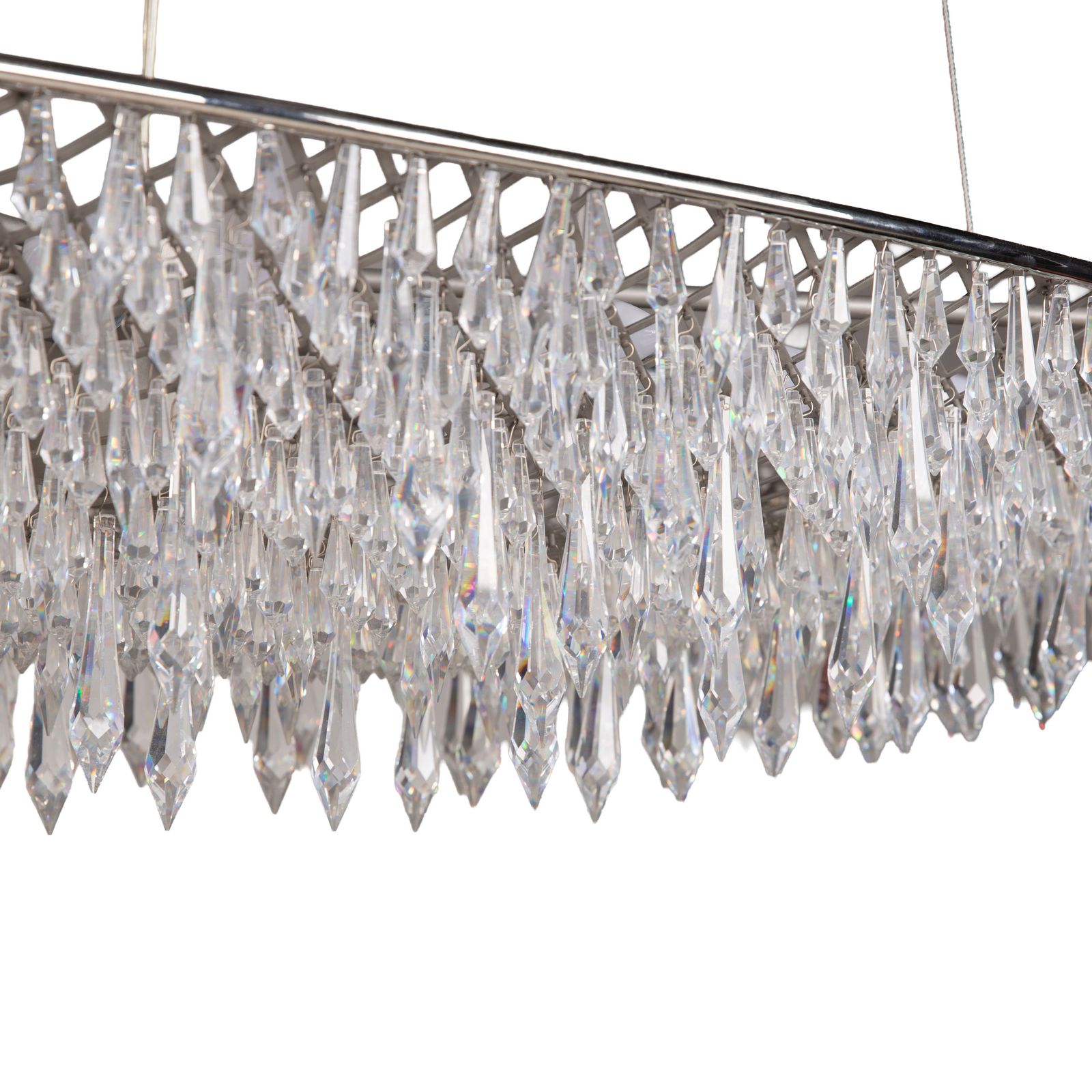Suspension ovale 120 cm Anthology Quartet Crystal Rain en cristal, par Michael Von Jakubowski & Rainer Krause, salle à manger photo Luminaires