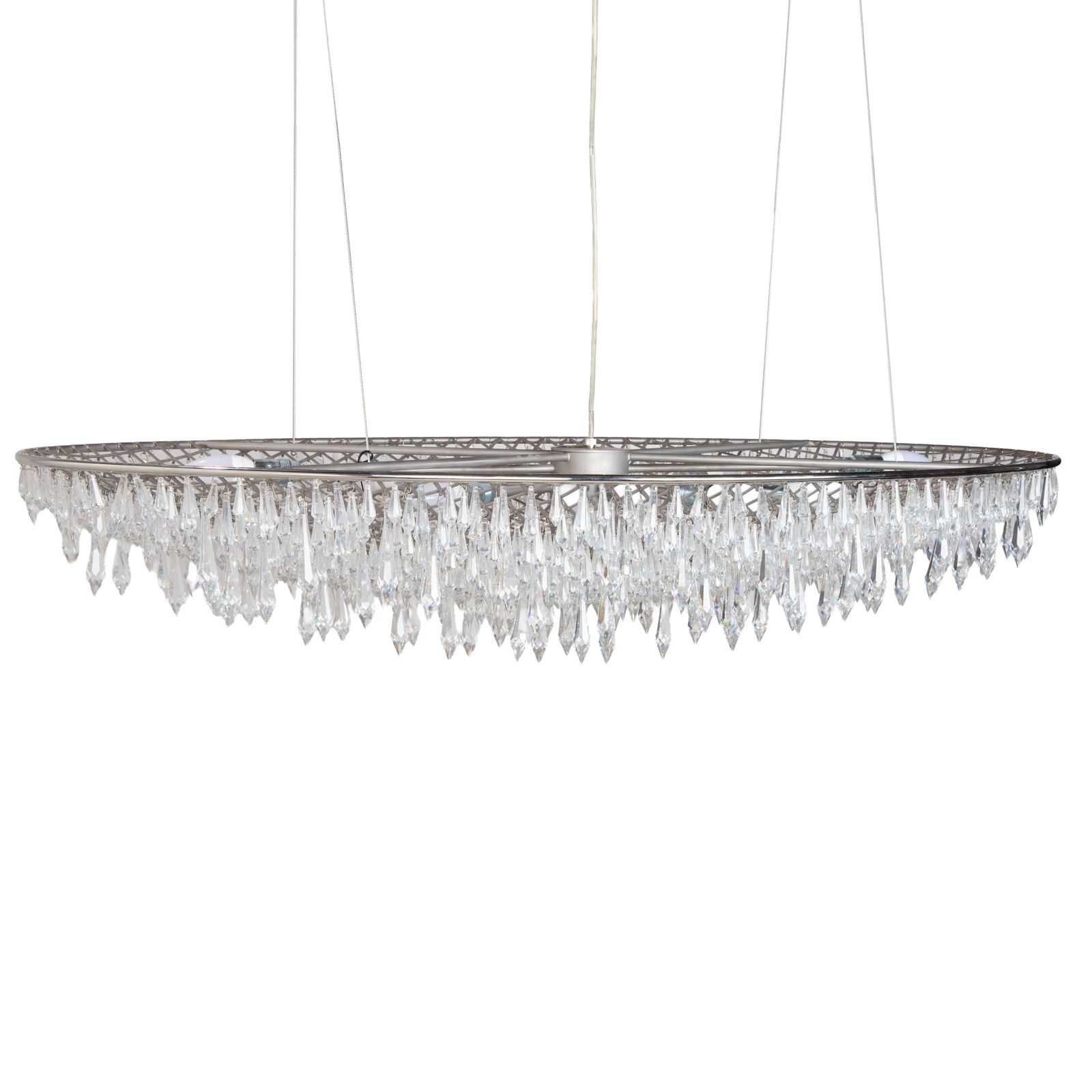 Suspension ovale 120 cm Anthology Quartet Crystal Rain en cristal, par Michael Von Jakubowski & Rainer Krause, salle à manger photo vinterior