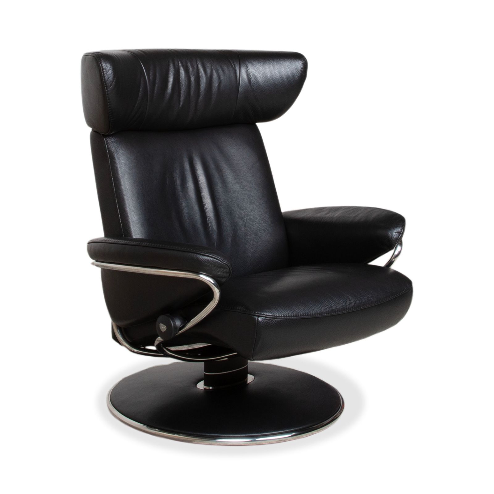 Fauteuil inclinable Stressless Jazz en cuir noir, taille L, fonction inclinable photo for sale