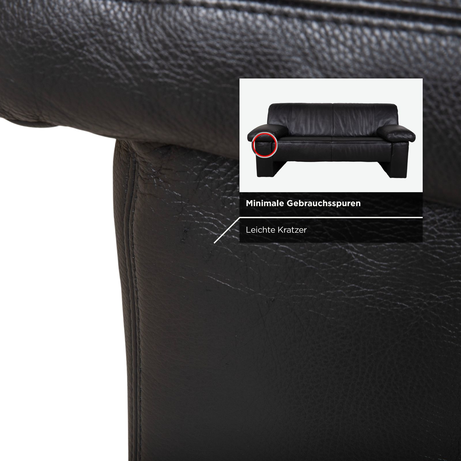 Koinor Leren Tweezitsbank Zwart photo buy