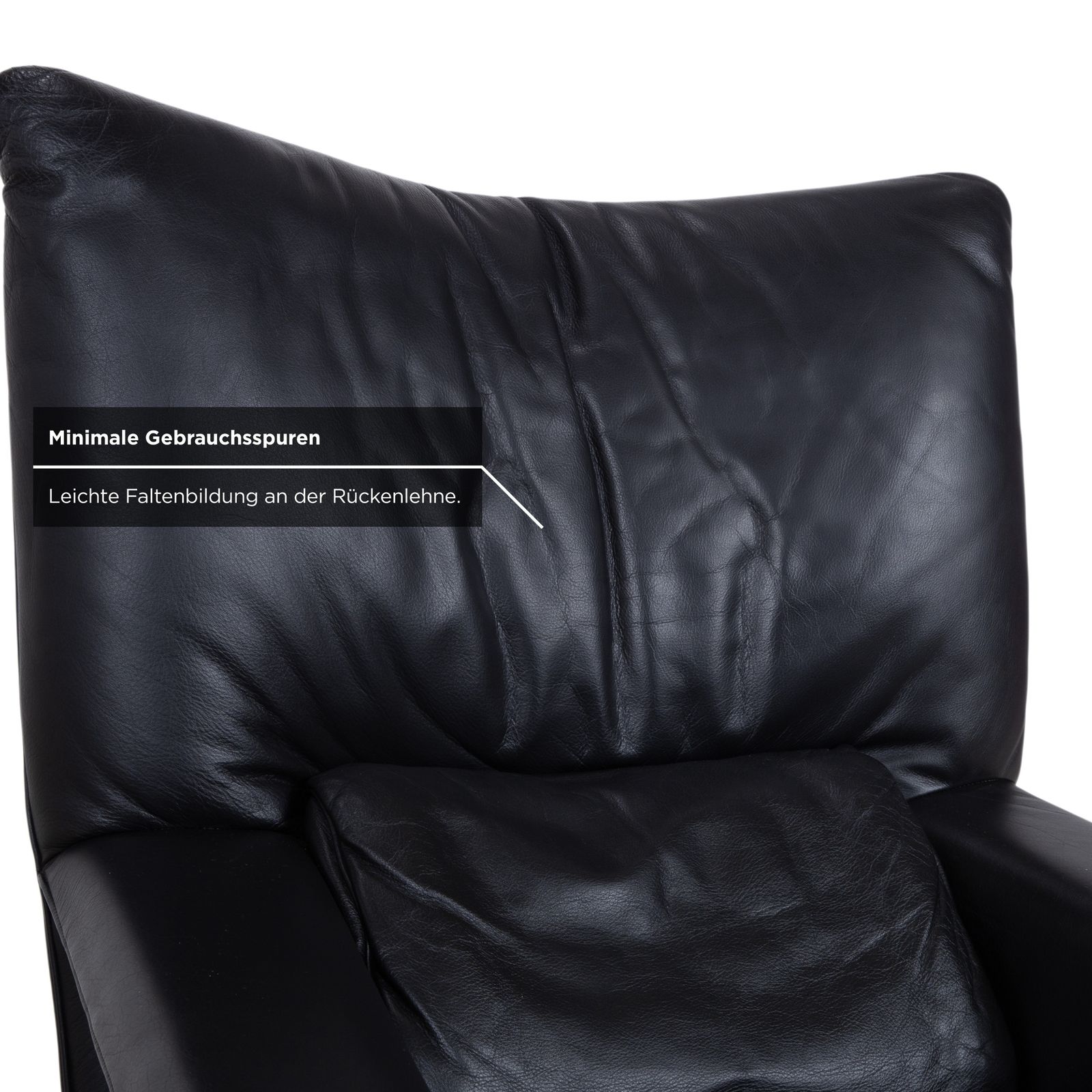 photo furniture Ensemble fauteuil Rolf Benz 6500 en cuir noir, métal noir