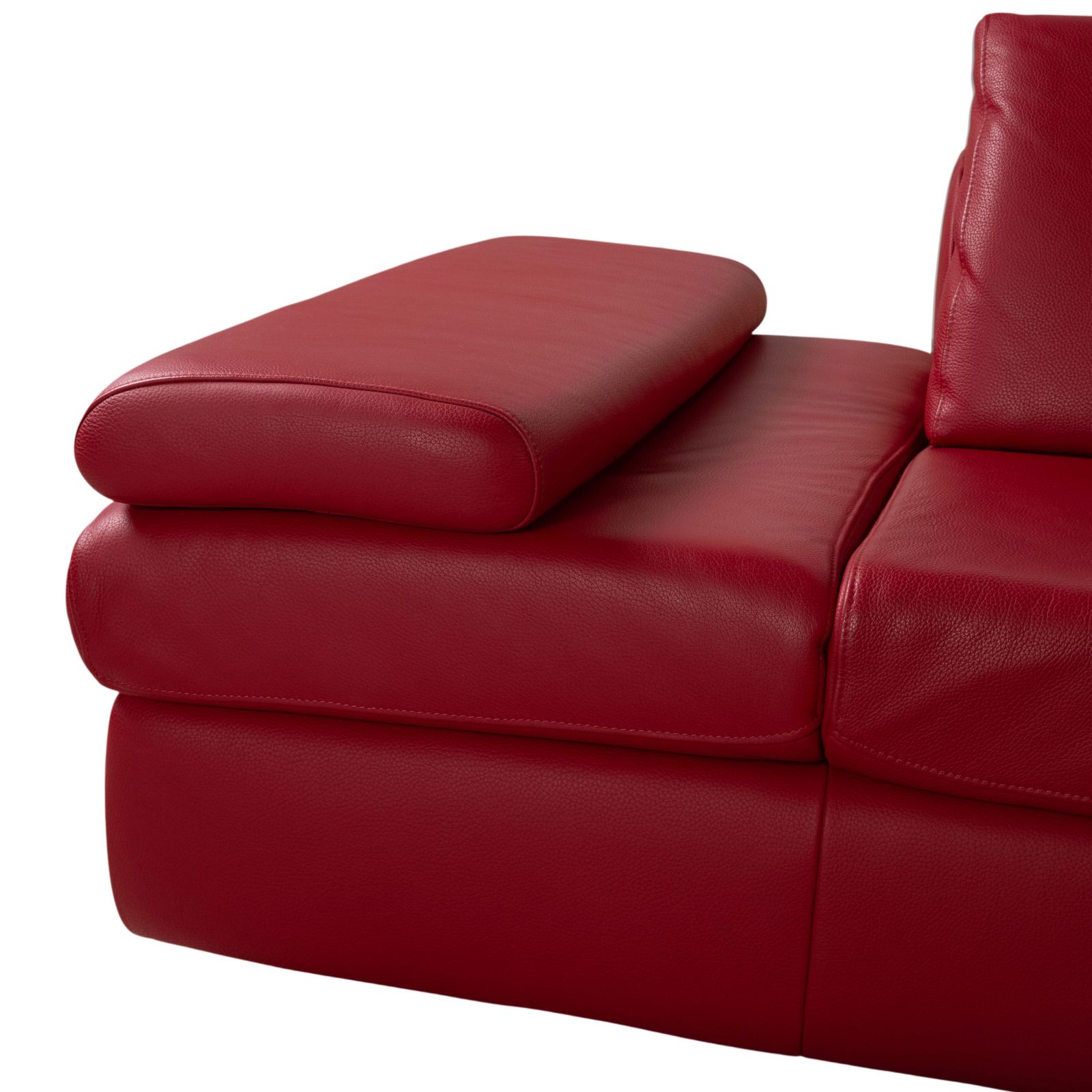 Willi Schillig Leather Corner Sofa Red Manual Function photo vintage
