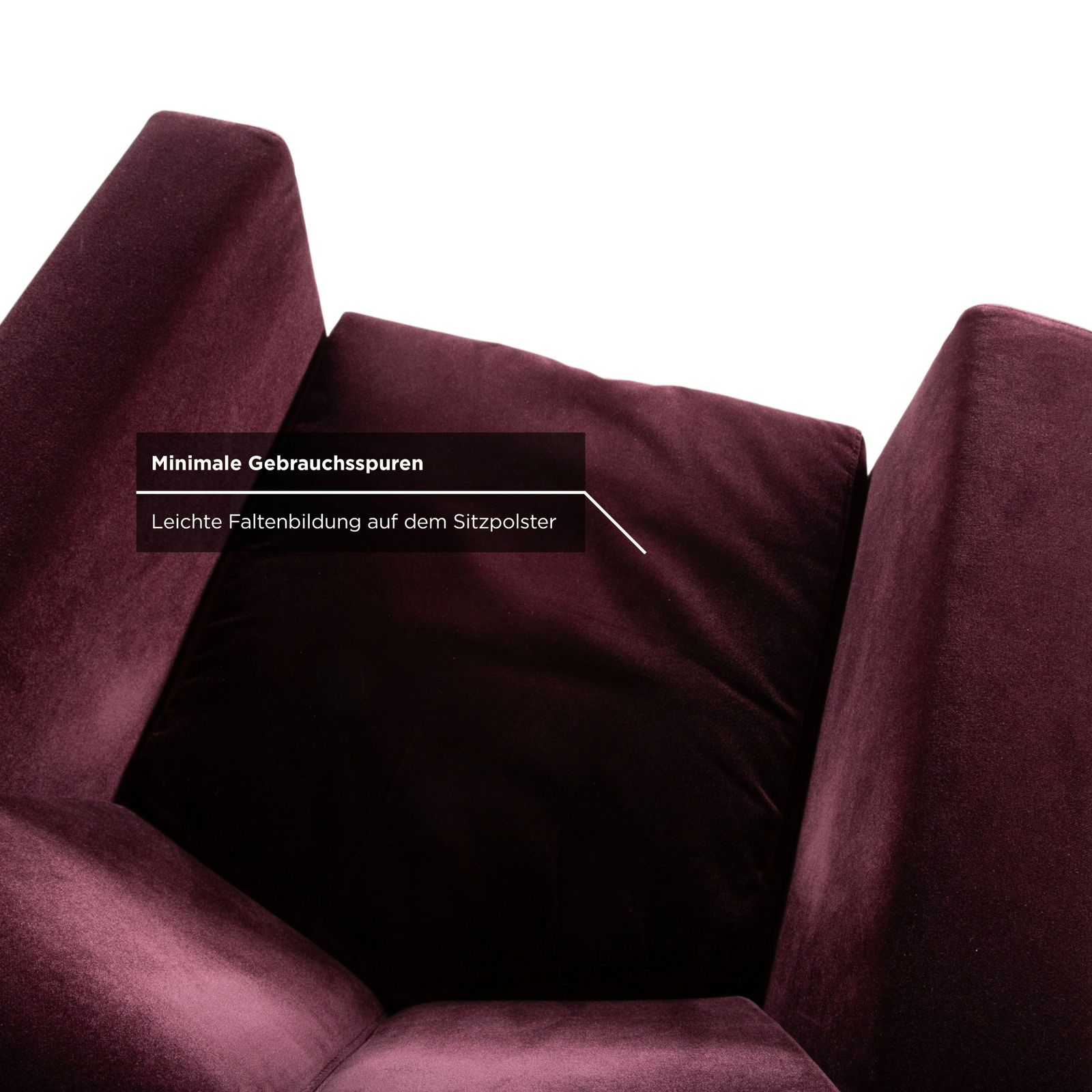 photo furniture Fauteuil Brühl Embrace en tissu, chrome, velours, velvet, violet, aubergine, fonction manuelle