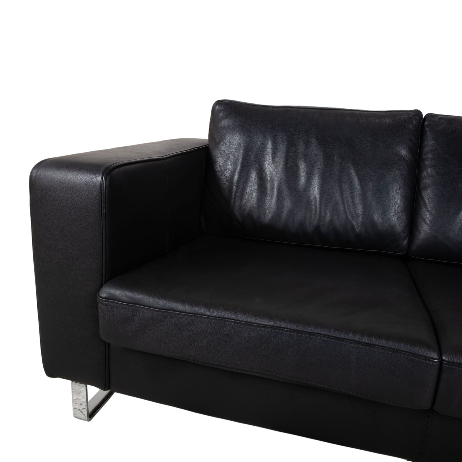 Boconcept Indivi Leather Two Seater Black Sofa photo for sale