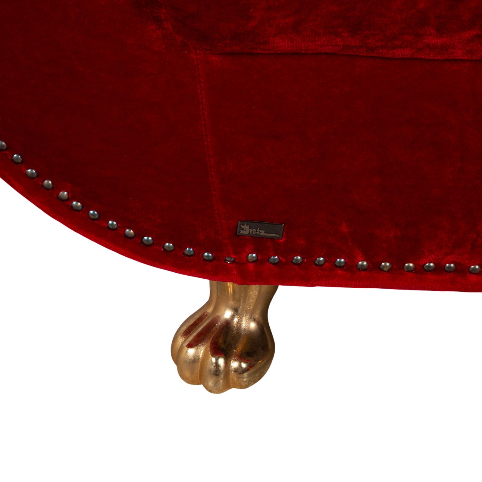 Fauteuil Bretz Gaudi en velours rouge photo vinterior