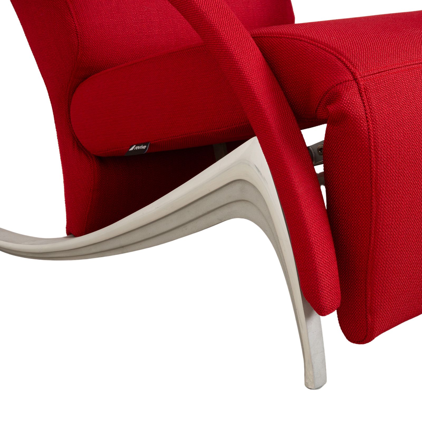 Fauteuil Rolf Benz 3100 en tissu rouge et argent, fonction manuelle, retapissé photo buy