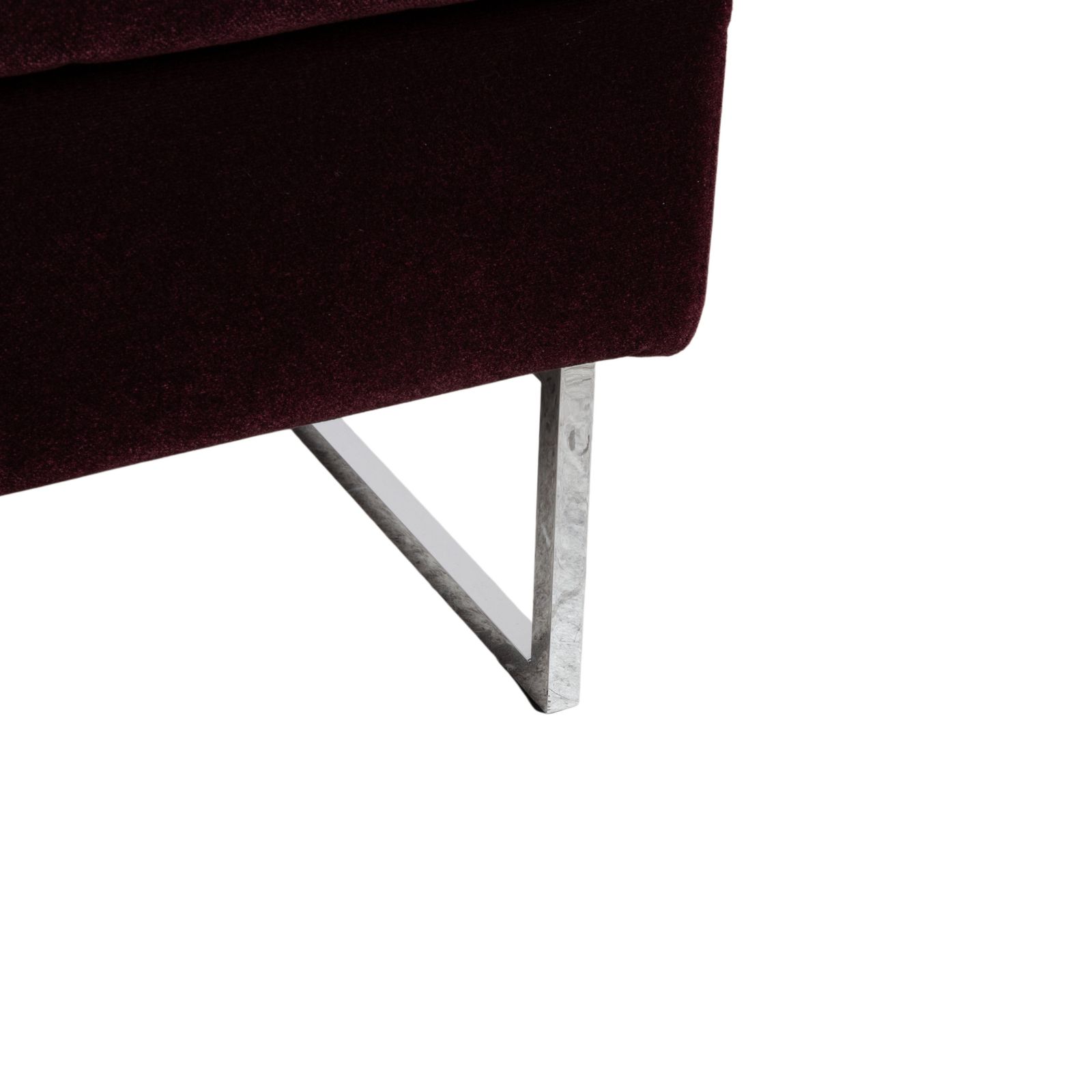 Tabouret Brühl Embrace en tissu, chrome, velours, velvet, violet, aubergine photo for sale