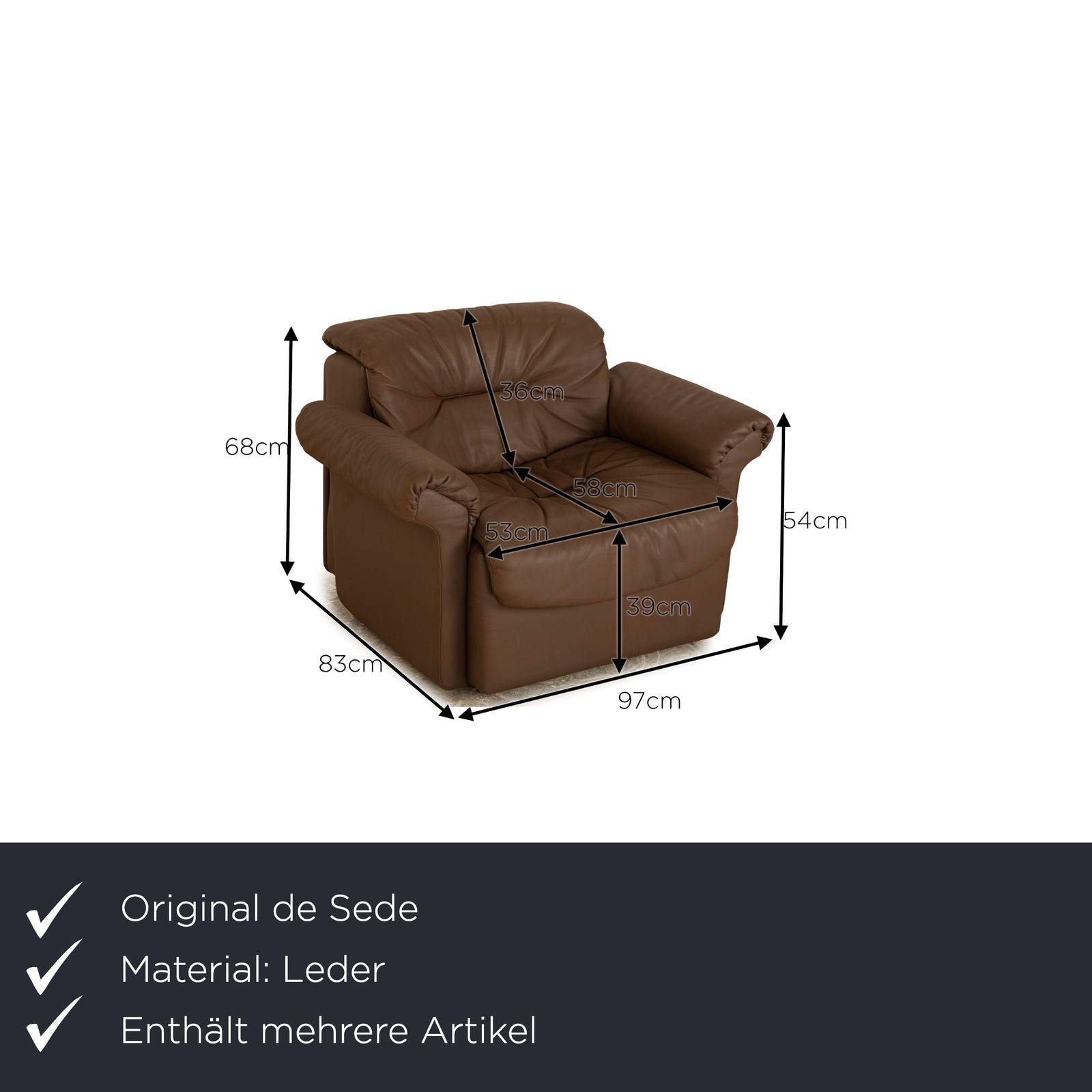 De Sede Ds 14 Leather Sofa Set Brown Taupe photo for sale