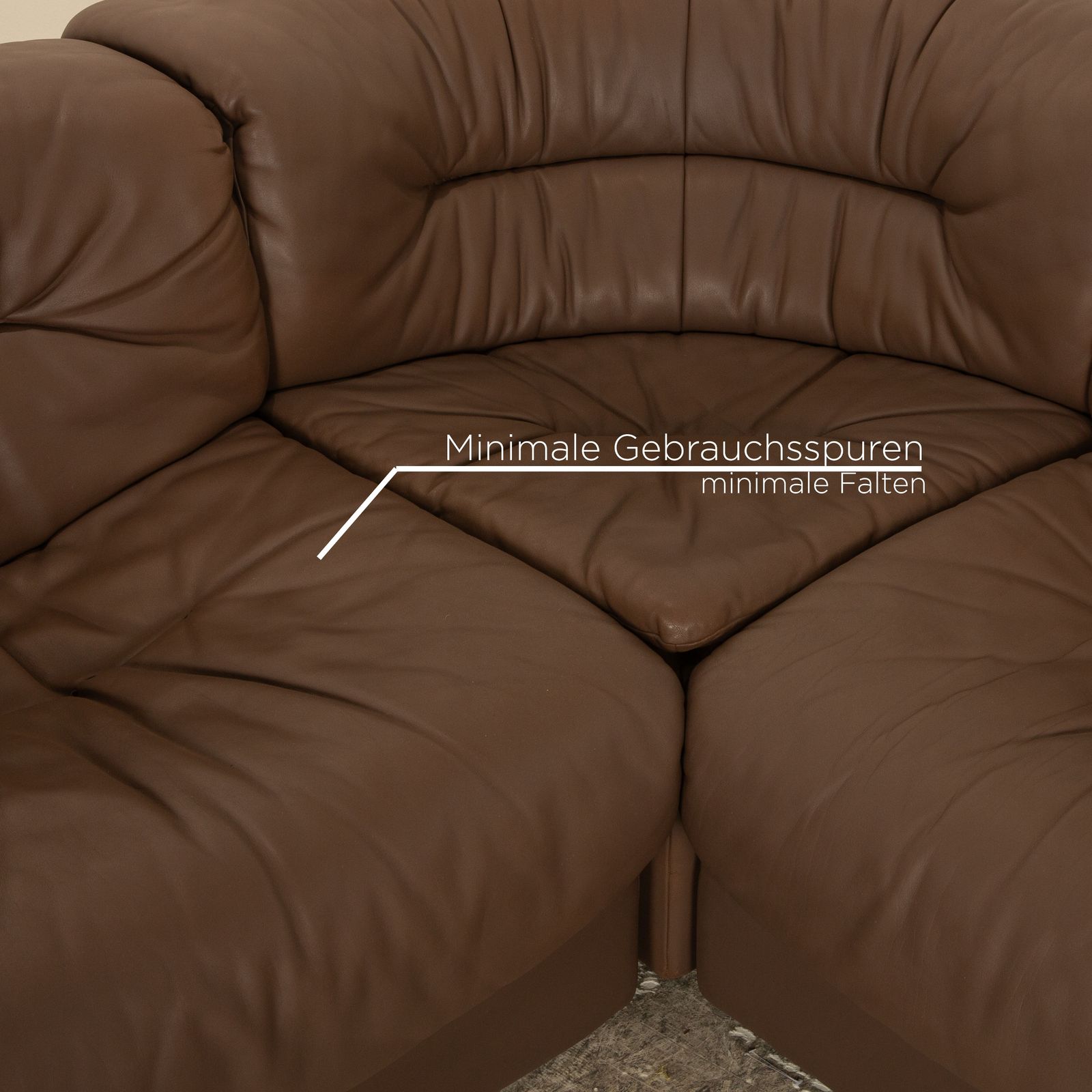 De Sede Ds 14 Leather Sofa Set Brown Taupe photo vinterior