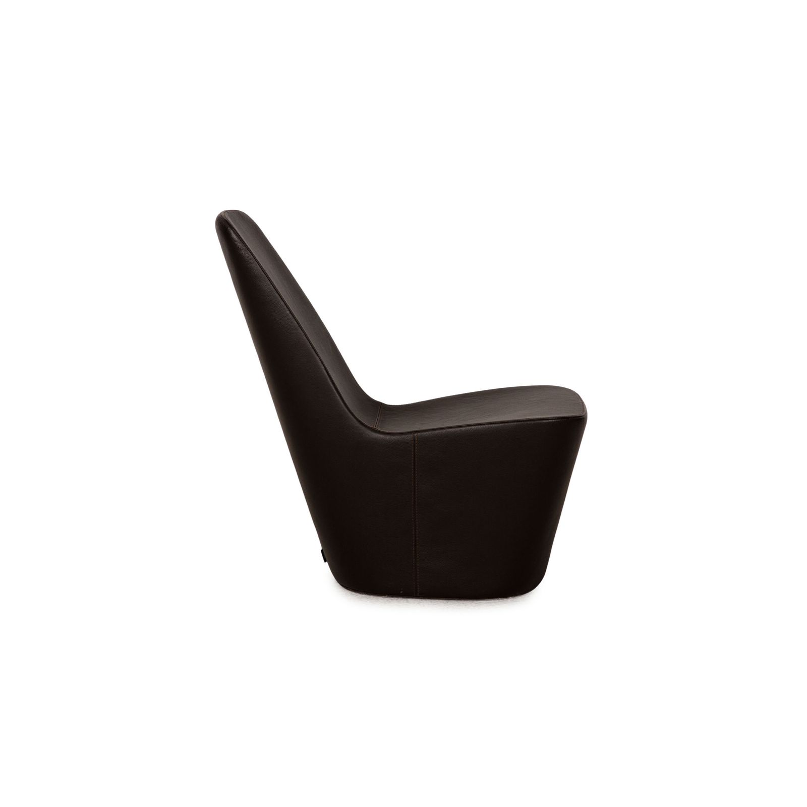 Ensemble de fauteuils Vitra Monopod en cuir marron foncé photo vintage