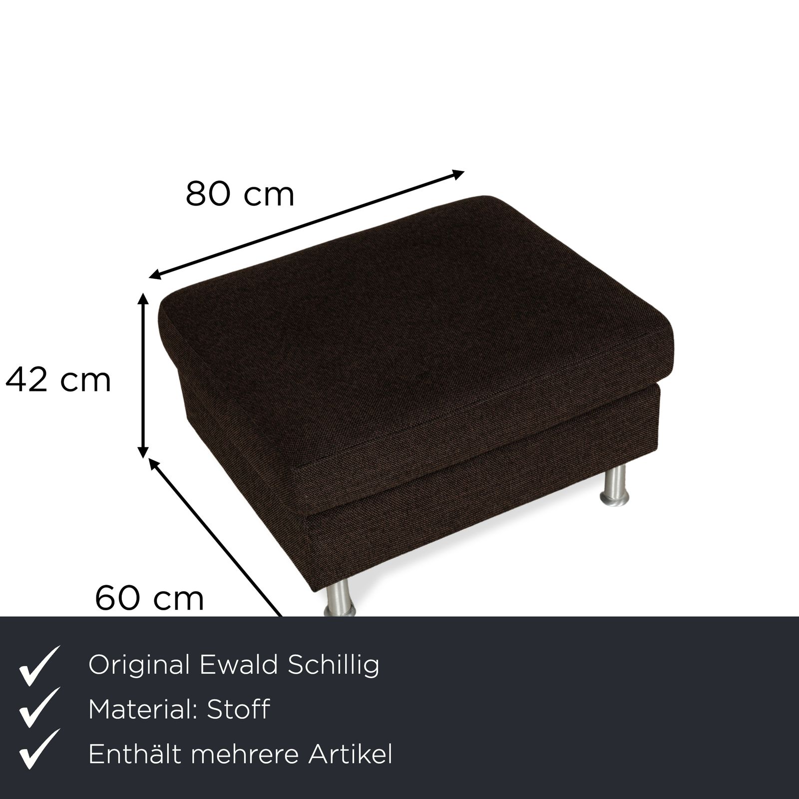 Fauteuil Ewald Schillig Concept Plus en tissu noir, lot de 2 photo for sale