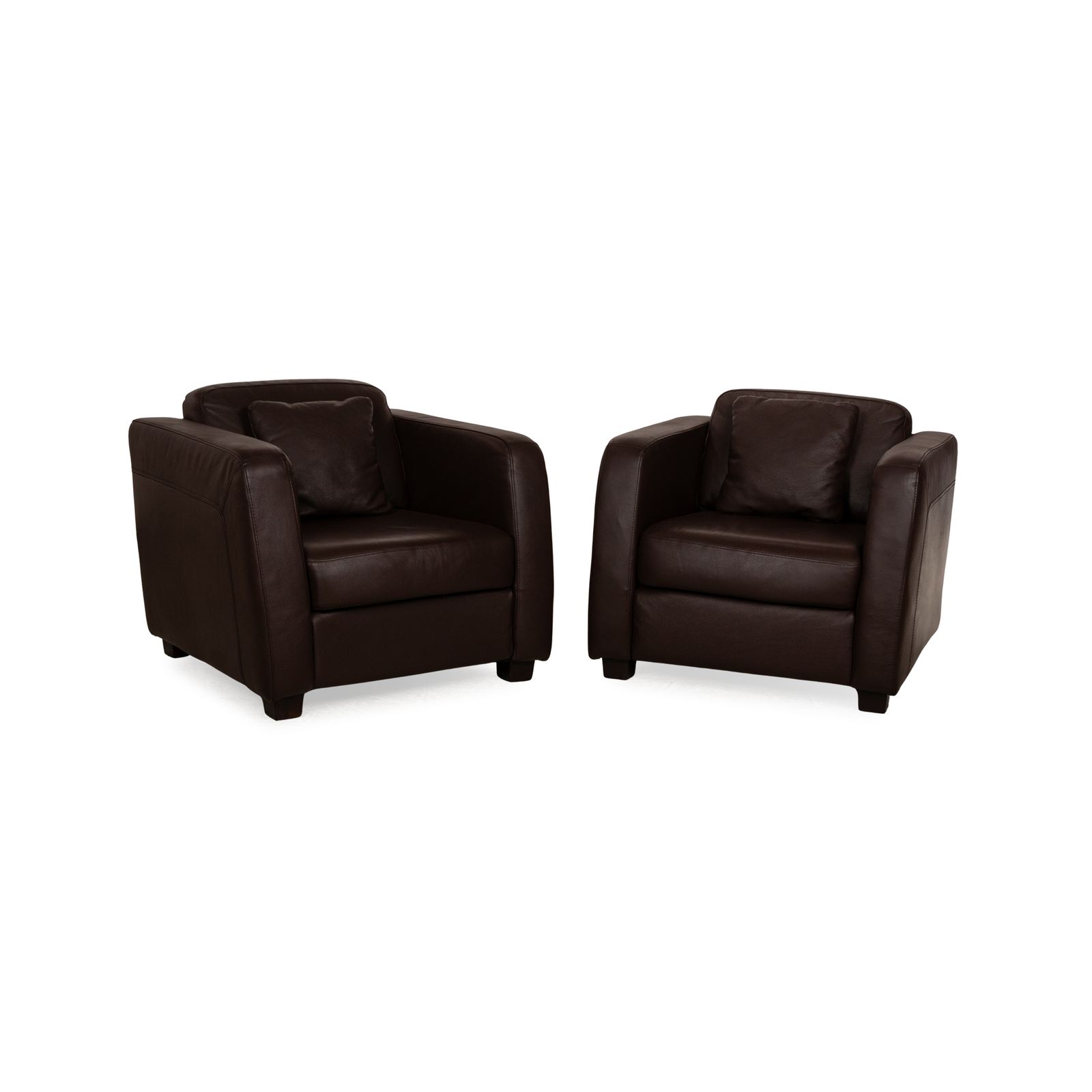 Ensemble de fauteuils Machalke en cuir marron