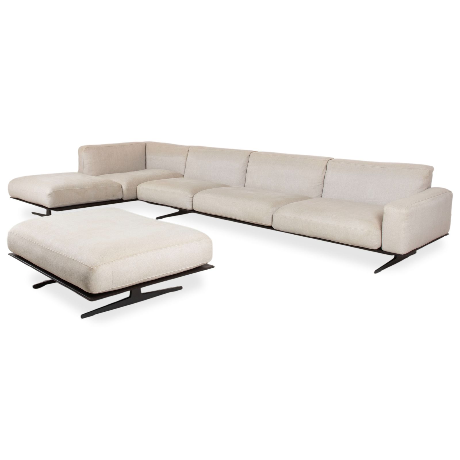 Canapé d'angle Flexform Soft Dream en tissu beige crème, par Antonio Citterio
