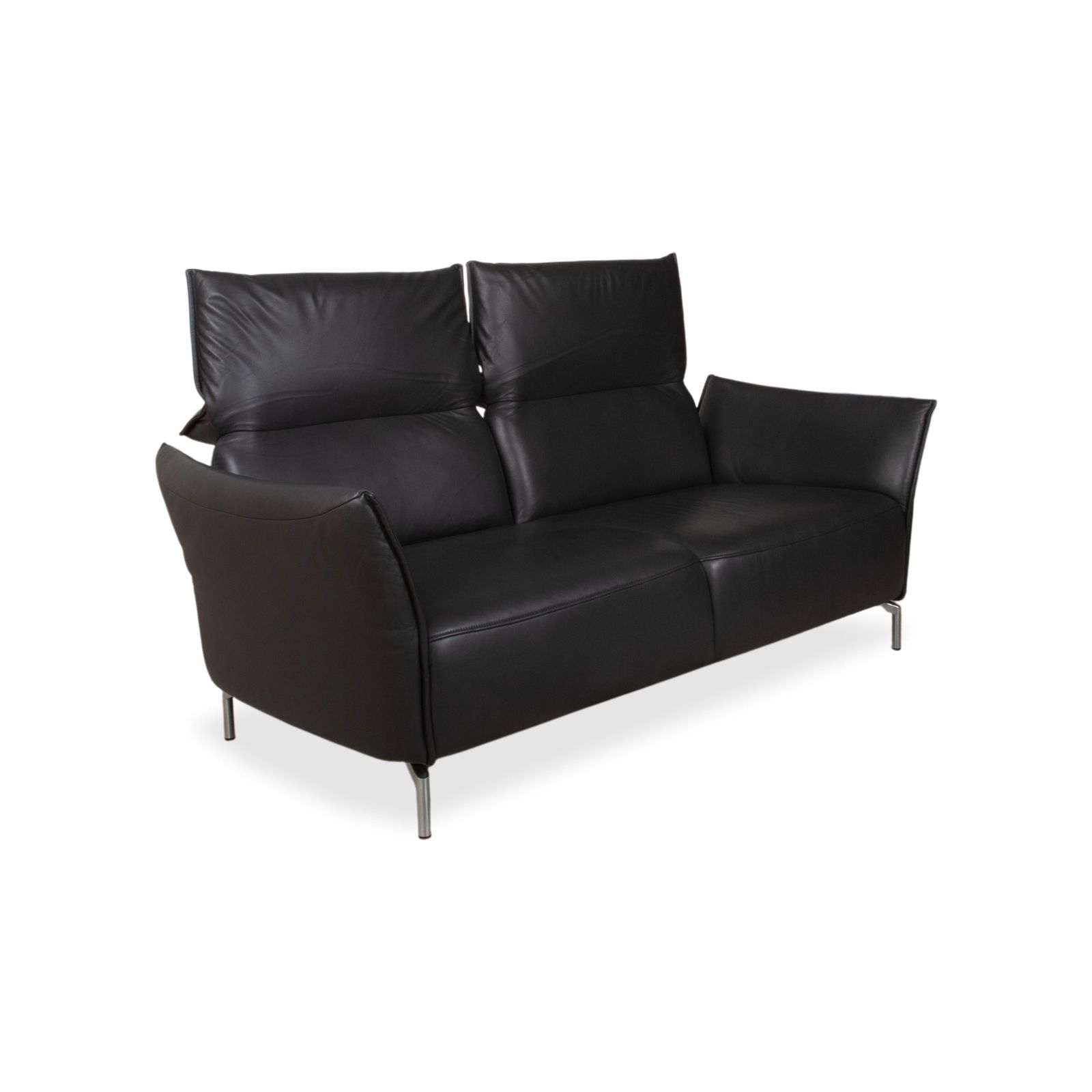 Koinor Vanda Set 2x Two Seater Leather Sofa Anthracite Manual Function photo buy