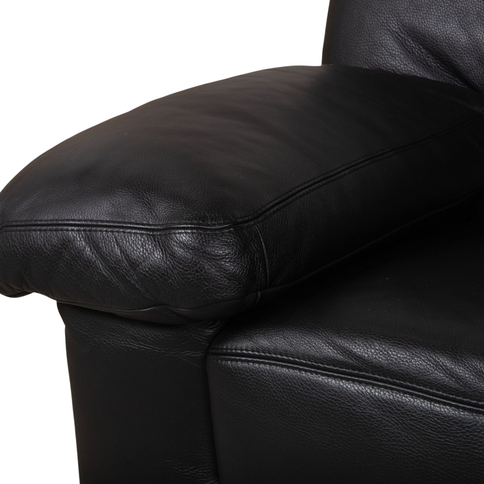 photo furniture Koinor Leather Set Three Seater Two Seater Black Sofa