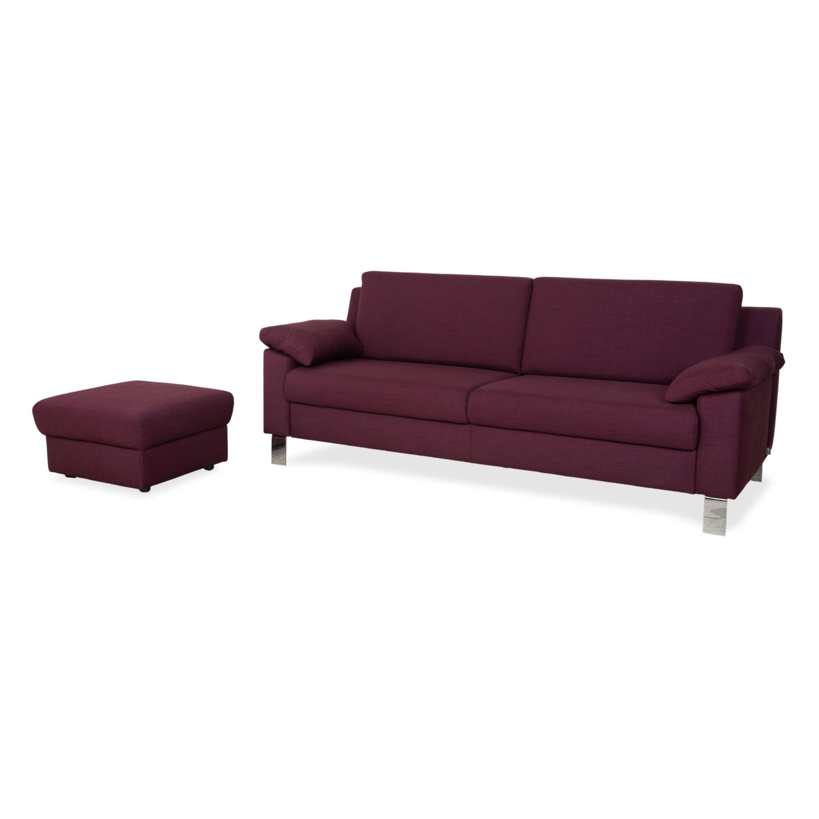 Ewald Schillig Flex Plus Stof Driezitter Met Hocker, Paars, Aubergine, Rood