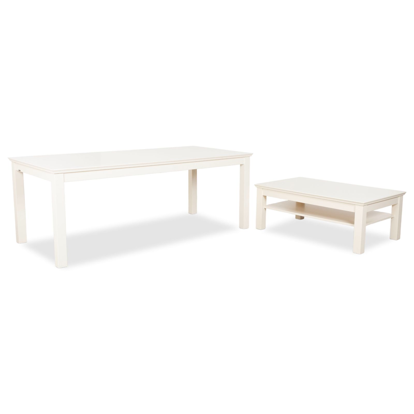 Hülsta Houten Eettafel en Salontafel Set, Crème Beige