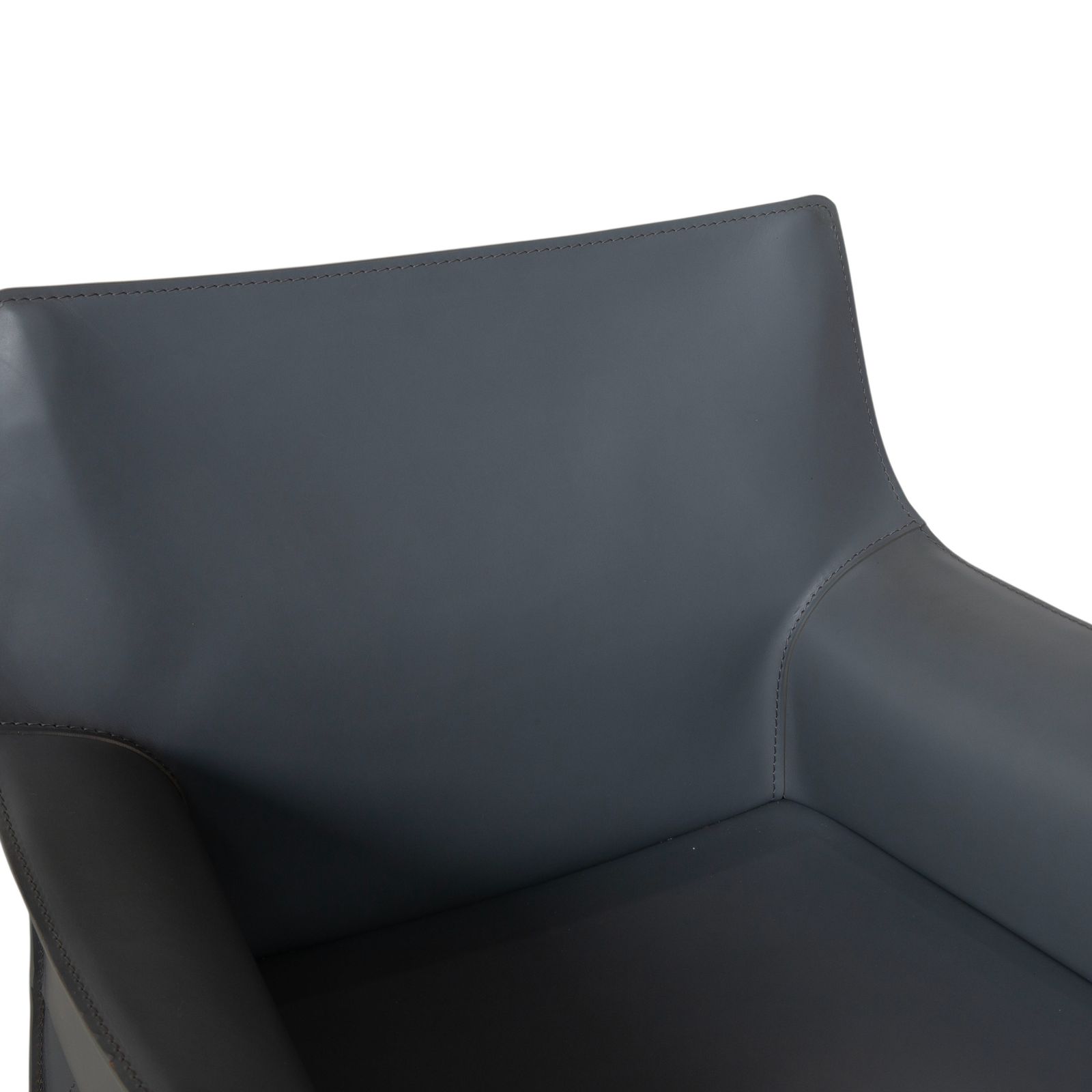 photo furniture Lot de 8 chaises Cassina Cab 413/412 en cuir gris, Mario Bellini, cuir pleine fleur