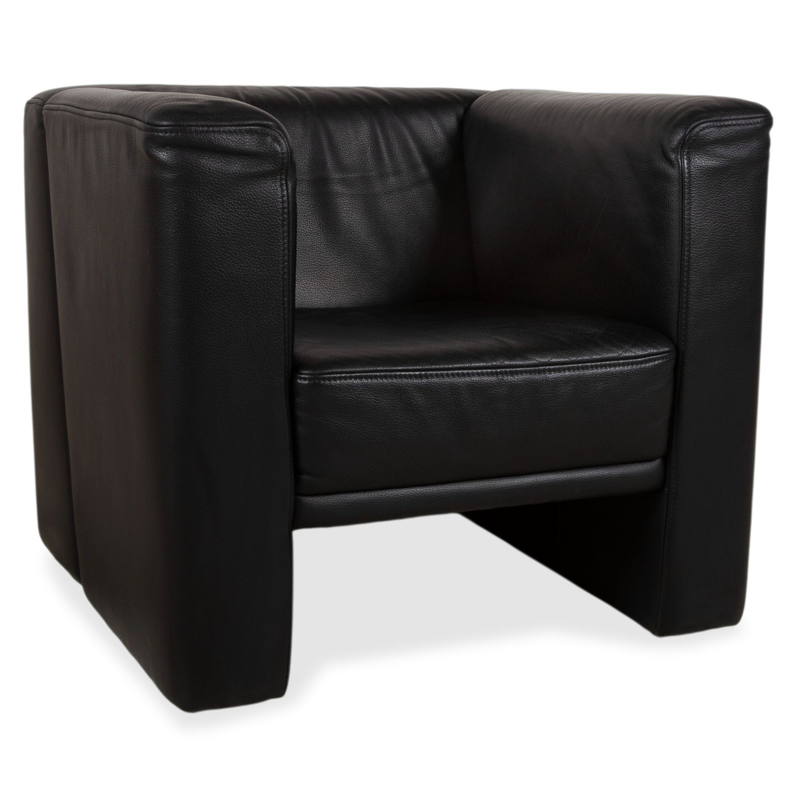 Ensemble de 2 fauteuils Brühl Visavis en cuir noir photo for sale