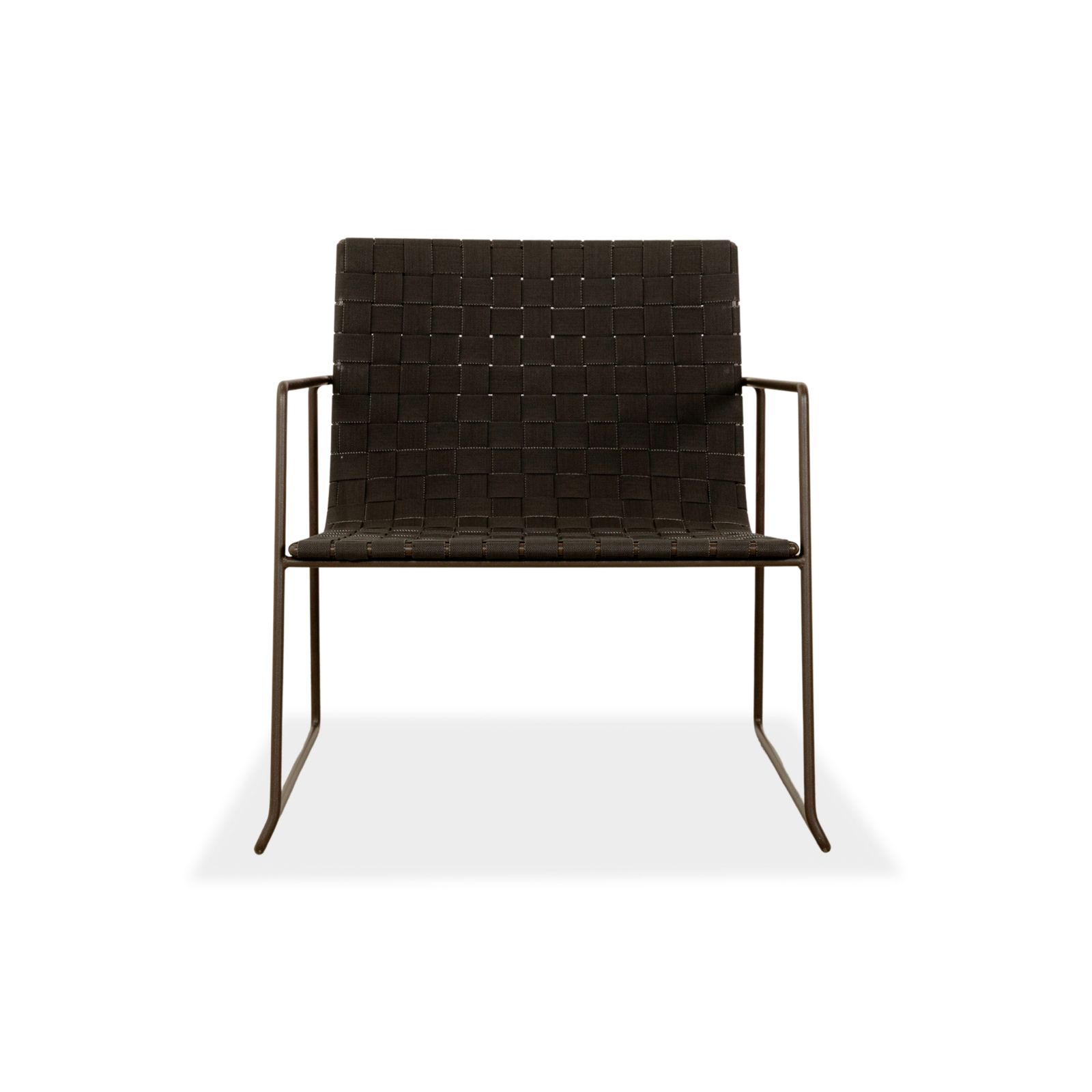 photo for sale Set van 2 Andreu World Trenza Metal fauteuils zwart donkerbruin outdoor tuin