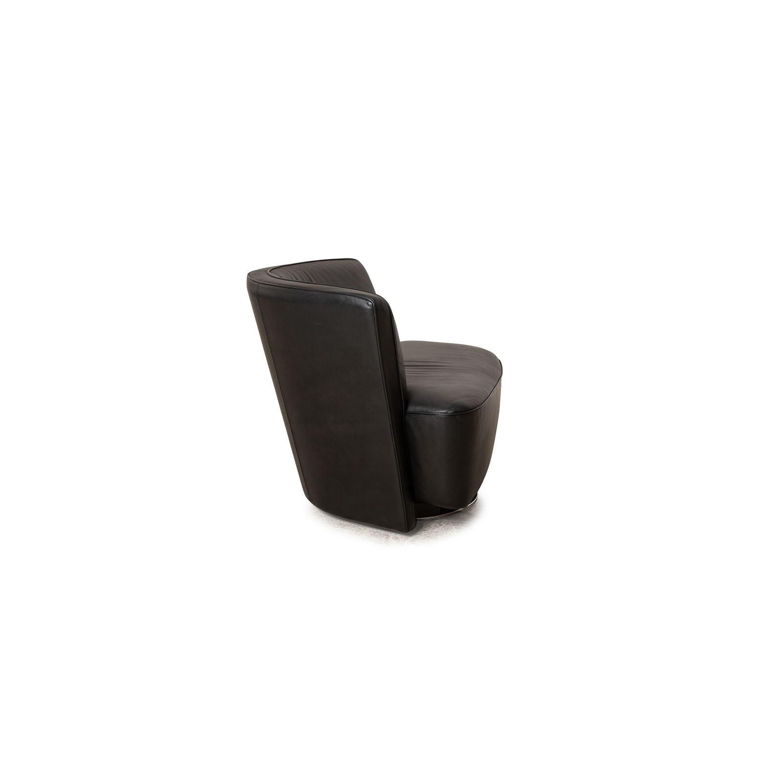 Meubels Walter Knoll Drift Leren Fauteuil Set Zwart Manuele Draaifunctie photo
