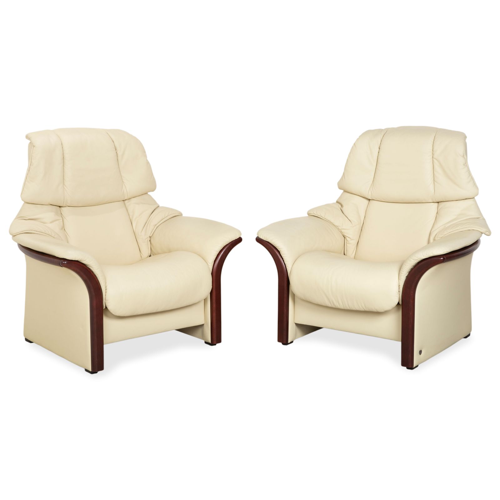 Ensemble de fauteuils Stressless Eldorado en cuir crème beige, fonction manuelle
