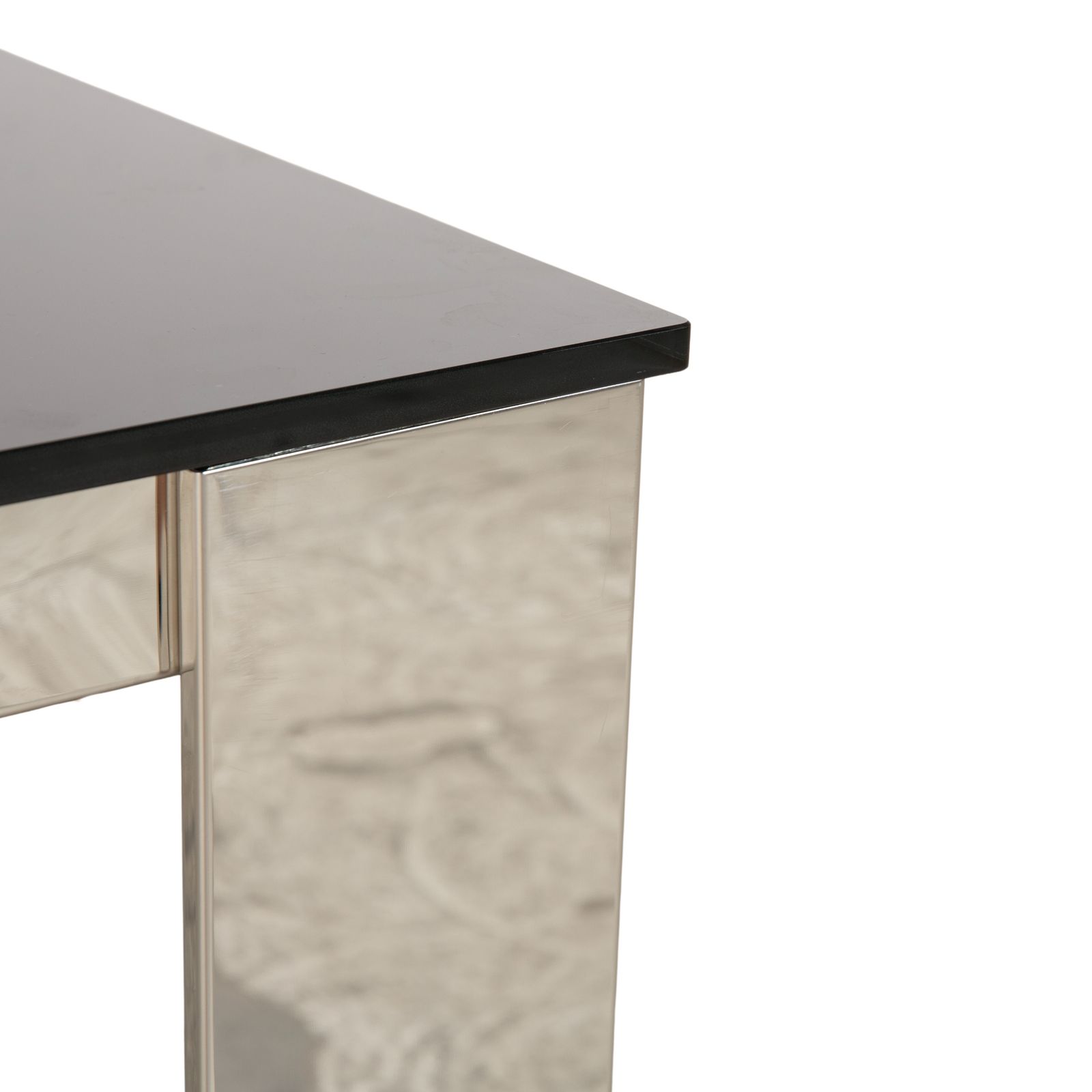 Bacher Glass Leather Dining Table 8 Piece Set Silver Chrome White Cream photo vintage