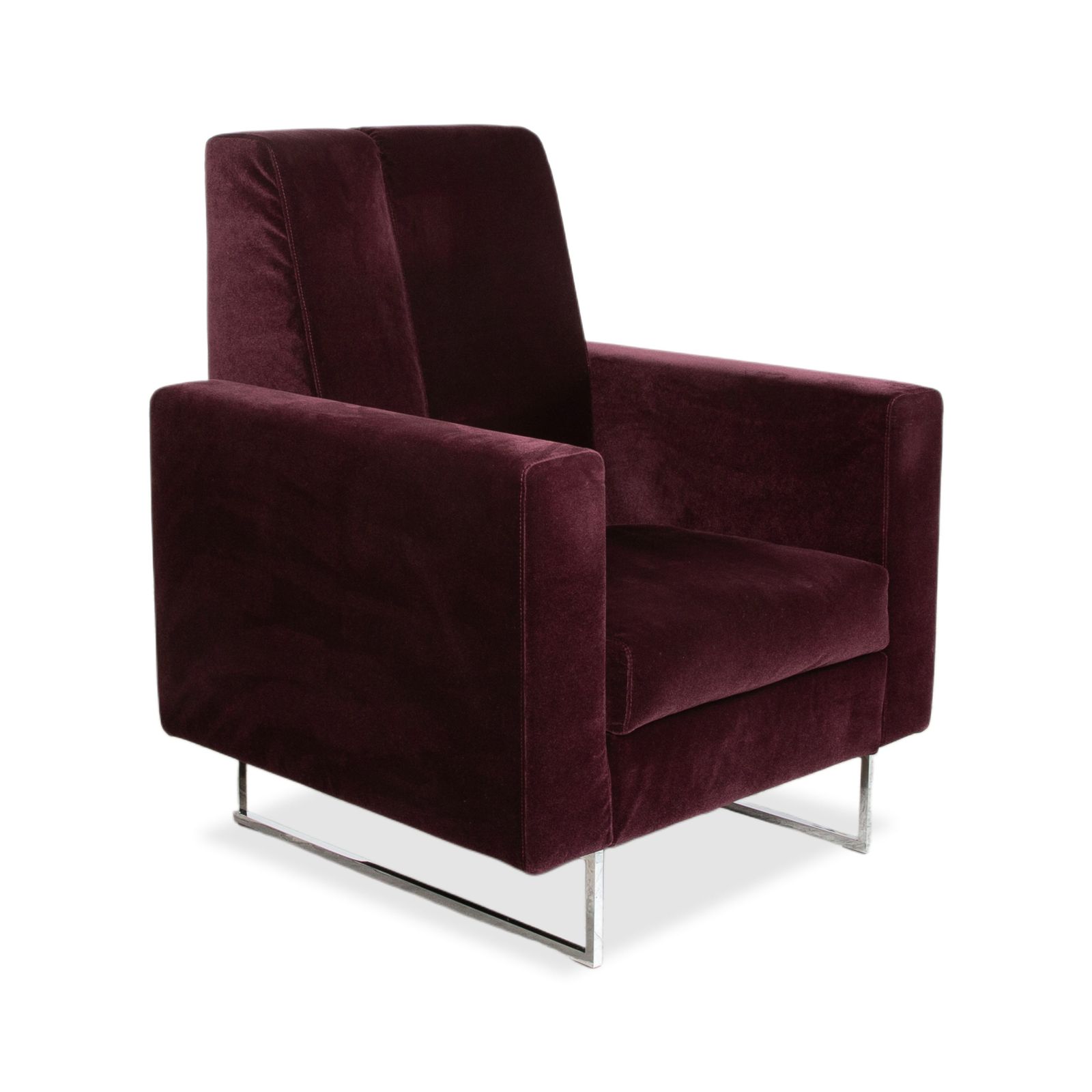 Brühl Embrace Fauteuil Set Stof Chroom Velours Fluweel Paars Aubergine Manuele Functie photo vinterior