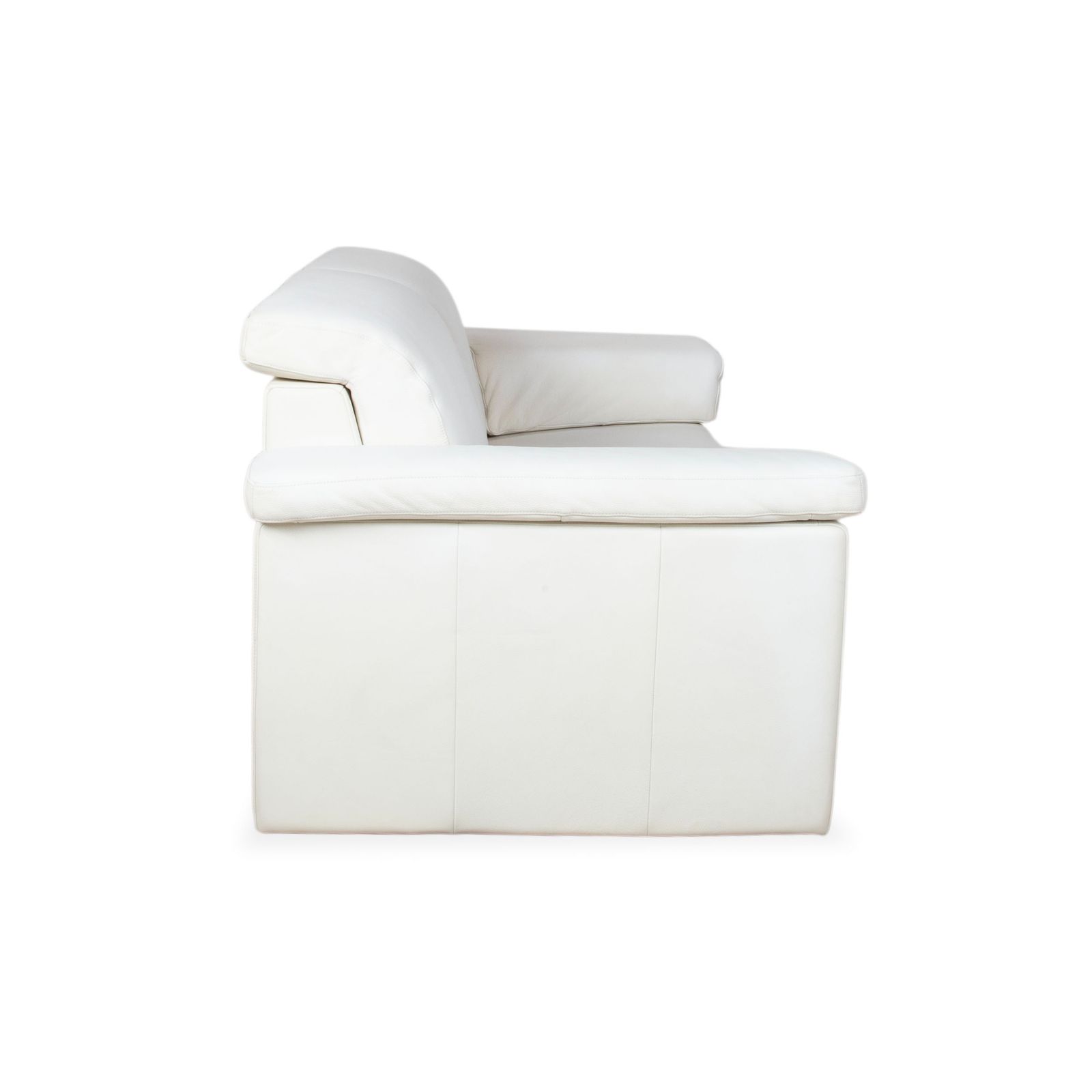 Mobilier Ensemble de 2 canapés 2 places en cuir Rolf Benz 4000, blanc crème photo