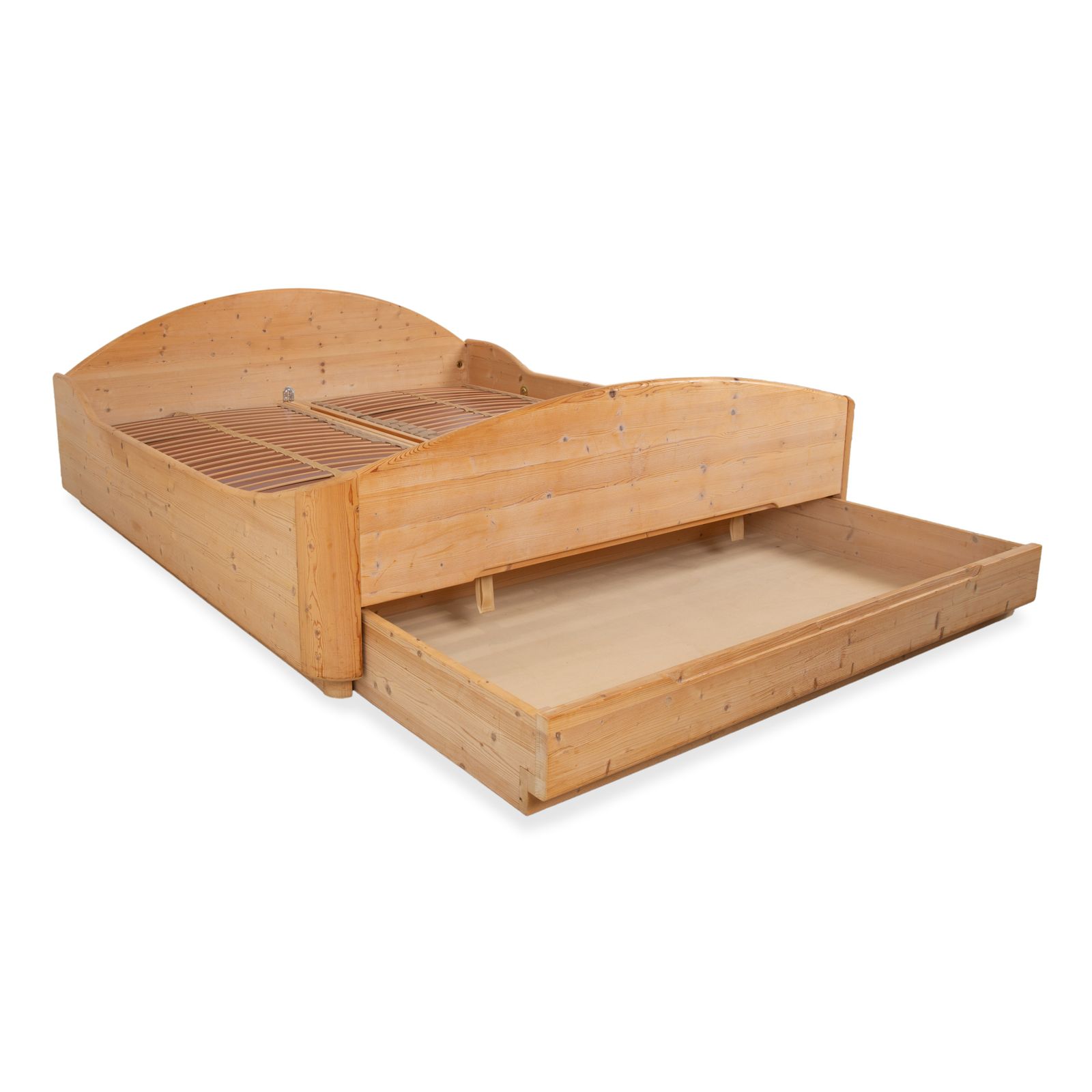 Lit en bois Team7 avec 2 tables de chevet, brun, 180 x 200 cm, fonction manuelle photo vinterior