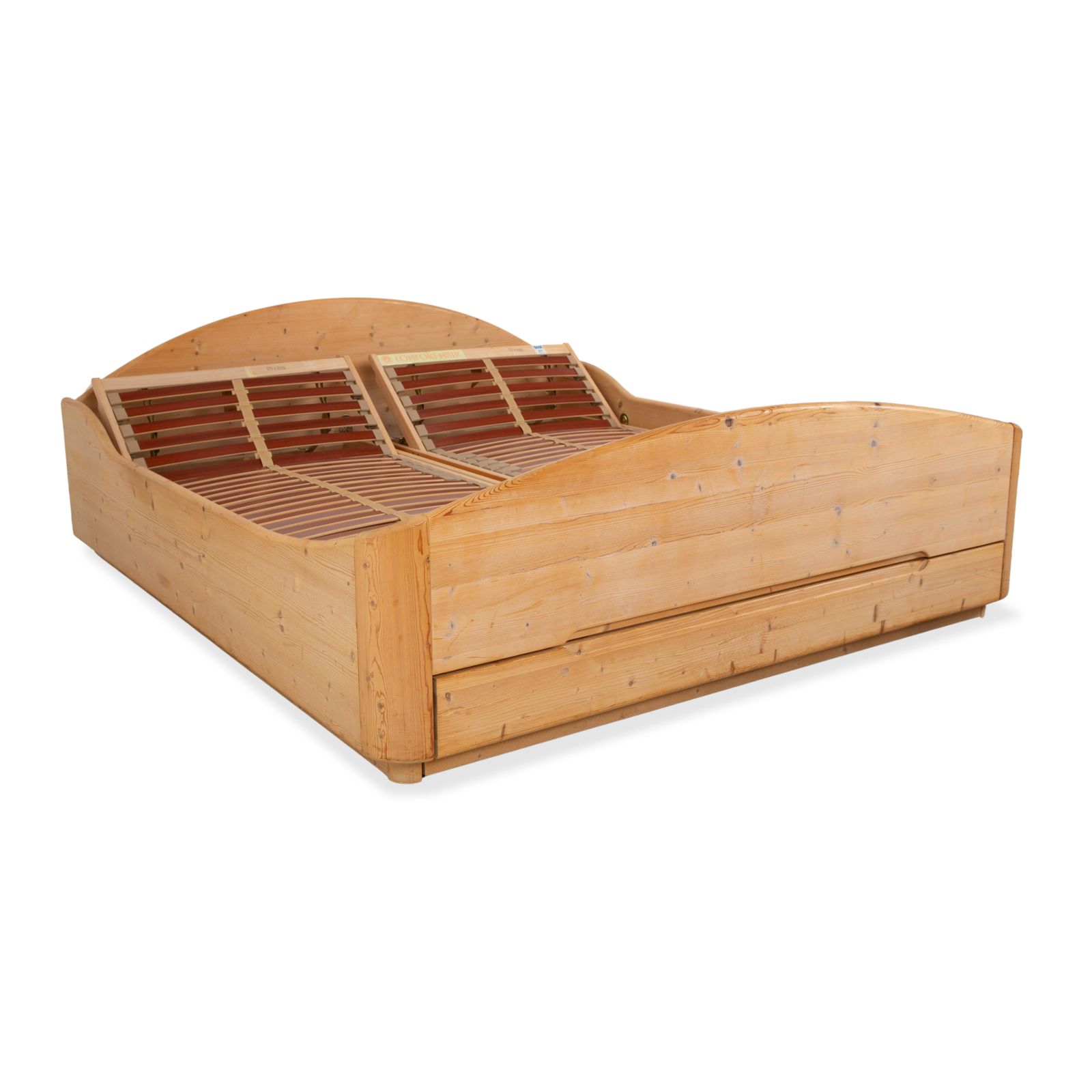 Lit en bois Team7 avec 2 tables de chevet, brun, 180 x 200 cm, fonction manuelle photo buy