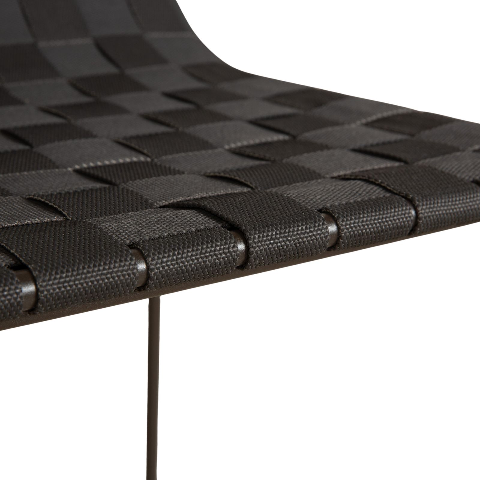 Andreu World Trenza Metal Stool Dark Grey Anthracite Brown Wicker photo 1228.0