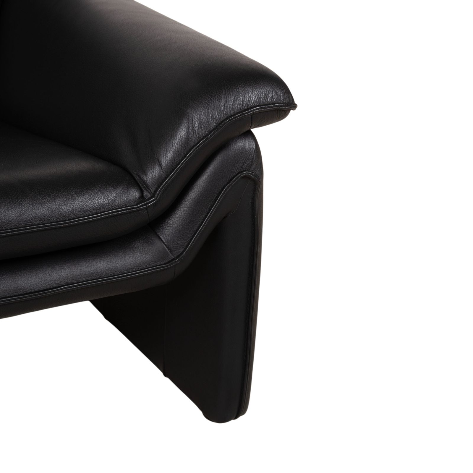 Ensemble Lauuser Atlanta canapé 2 places et fauteuil en cuir noir photo vinterior