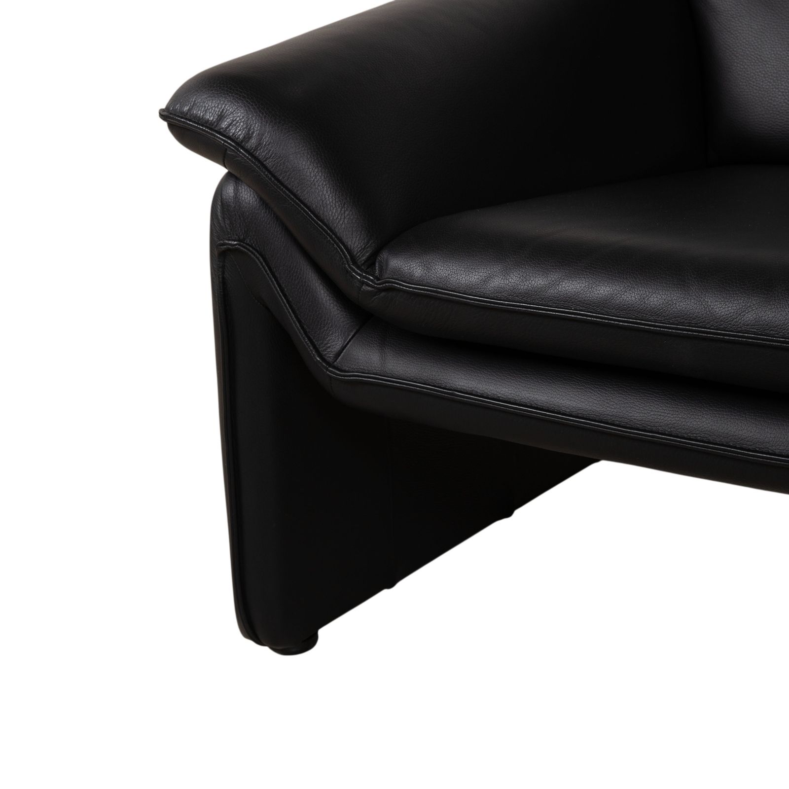 Mobilier Ensemble Lauuser Atlanta canapé 2 places et fauteuil en cuir noir photo