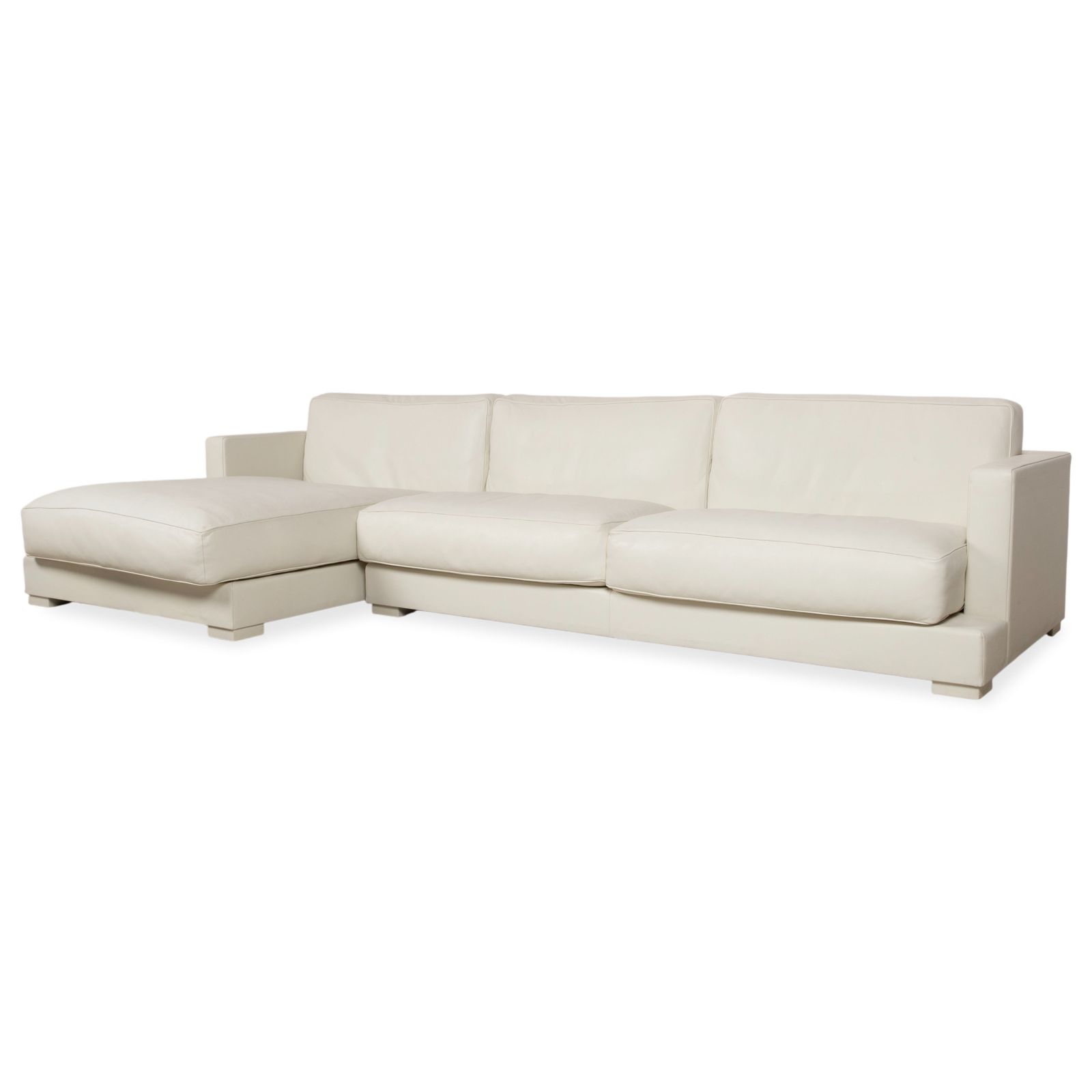 Baxter Leather Set Corner Couch Ottoman White Cream photo Furniture