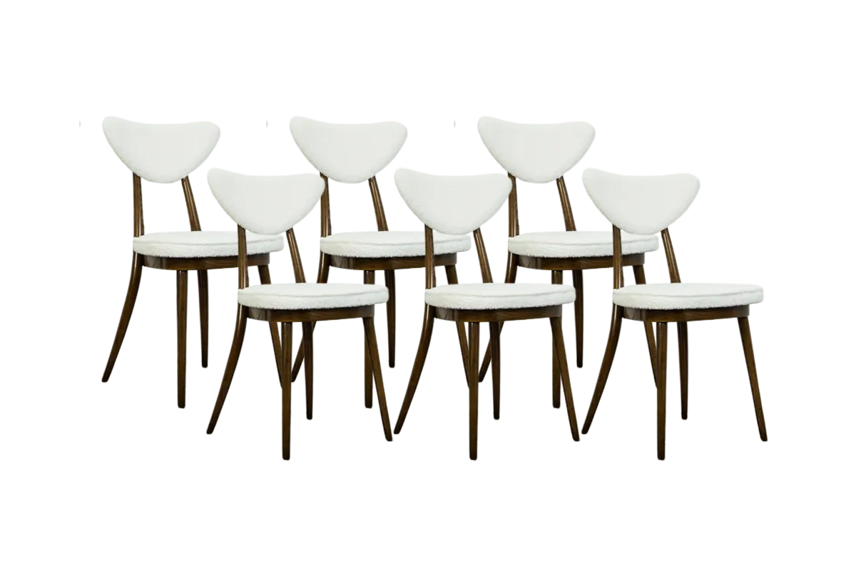 Mid Century Modern Dining Chairs No 124 By H & J Kurmanowicz, Poland, 1950’s, Set Of 6
