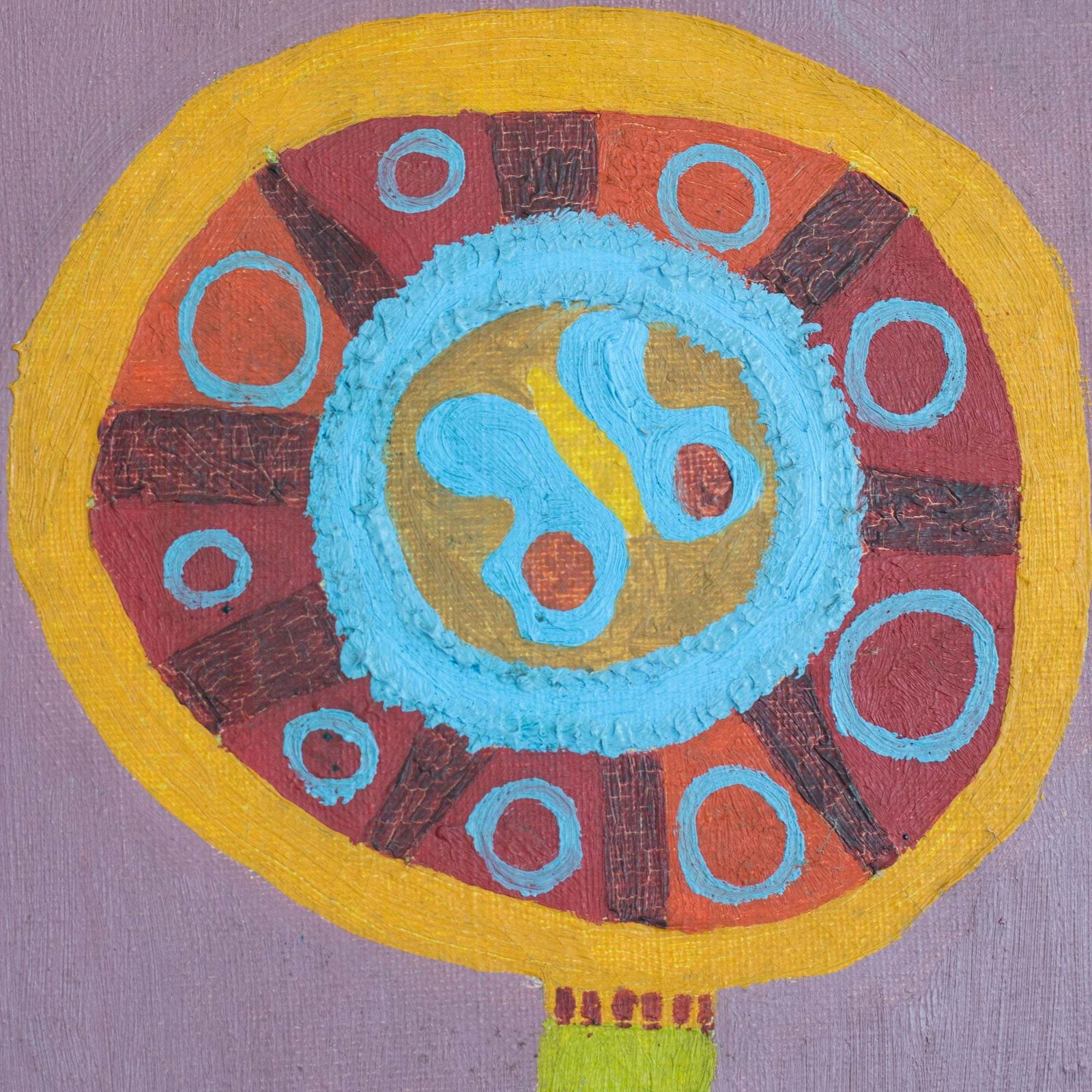 Abstract Floraal Landschap - Mid Century Olieverf op Doek photo for sale