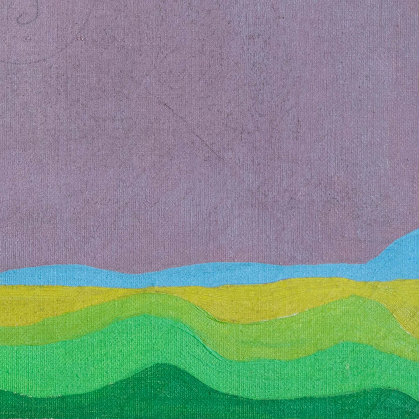 Abstract Floraal Landschap - Mid Century Olieverf op Doek photo 800.0
