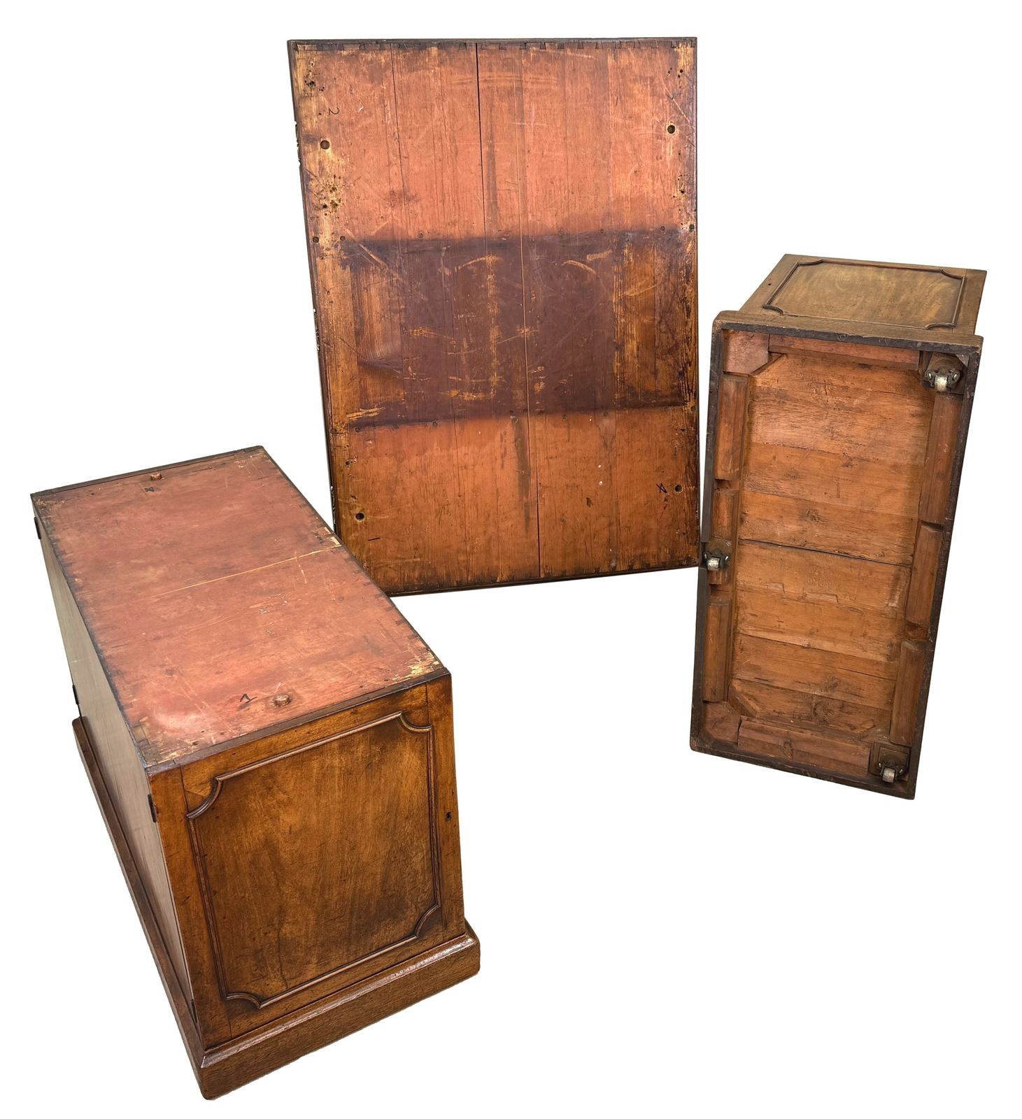 photo vintage 18th Century Georgian Mahogany Pedestal Partners Desk, Chippendale Period (England, Circa 1770)