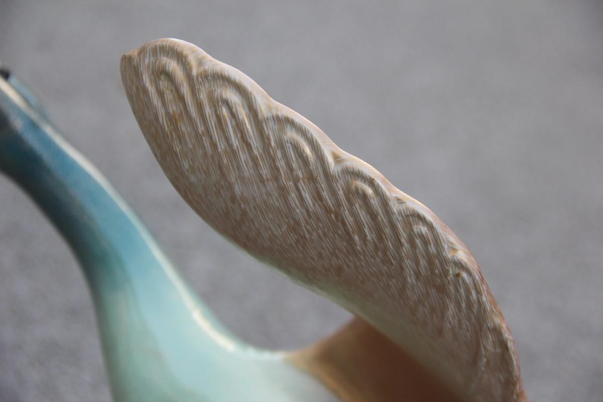 1800.0 Giulia Mangani Duck In Lucite Porcelain Gold 1970 Silver Metal Made In Italy photo