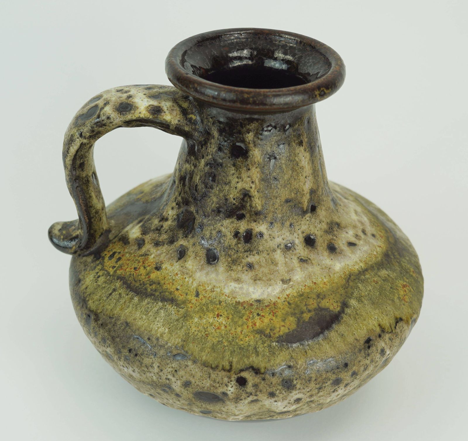 Ruscha Mid Century Vaas Drip Glaze Aardetinten Aardewerk Model 377 21 photo vinterior
