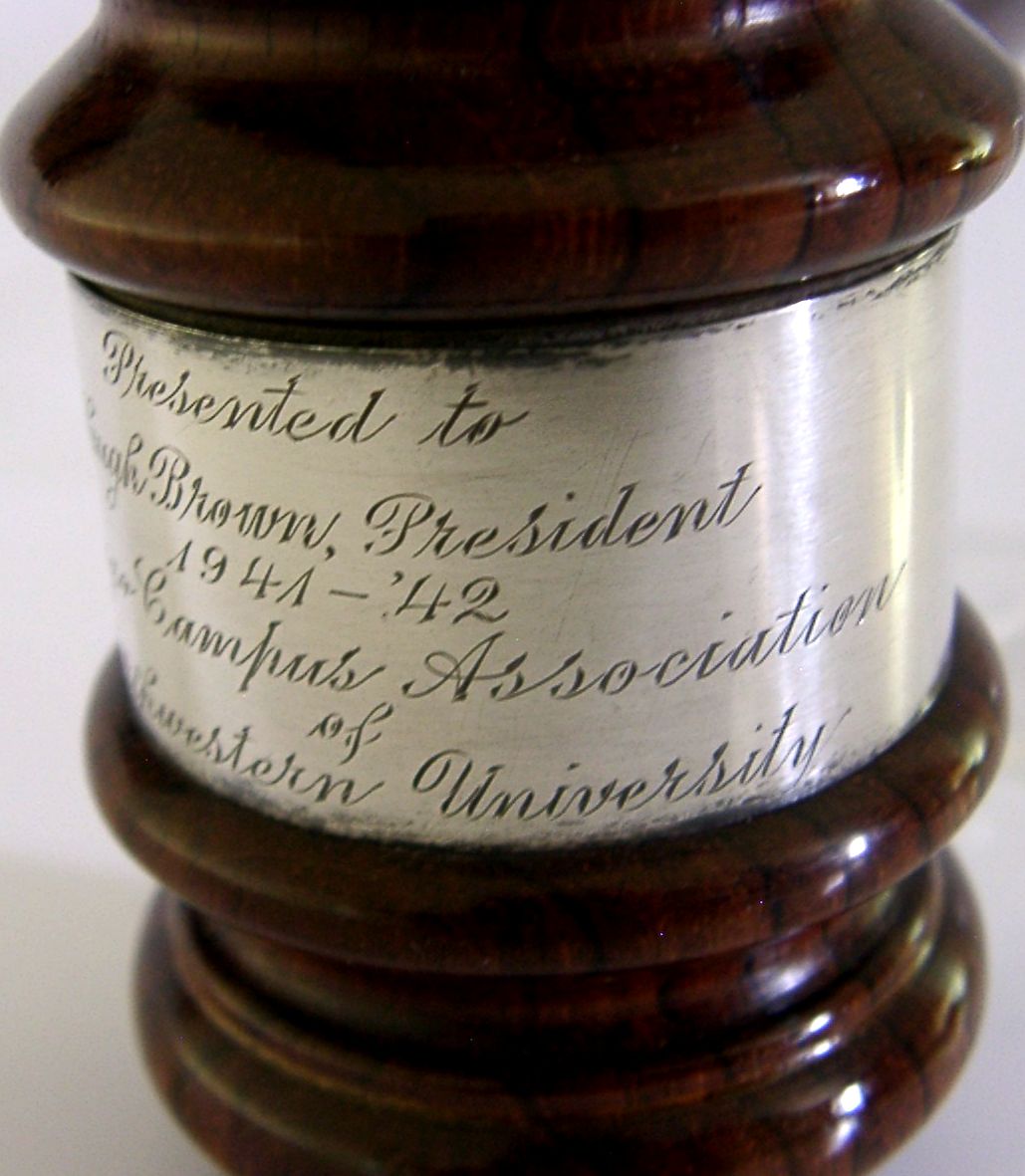American Sterling Silver Gavel Hugh Brown President 1941 Northwestern University photo Home Decor