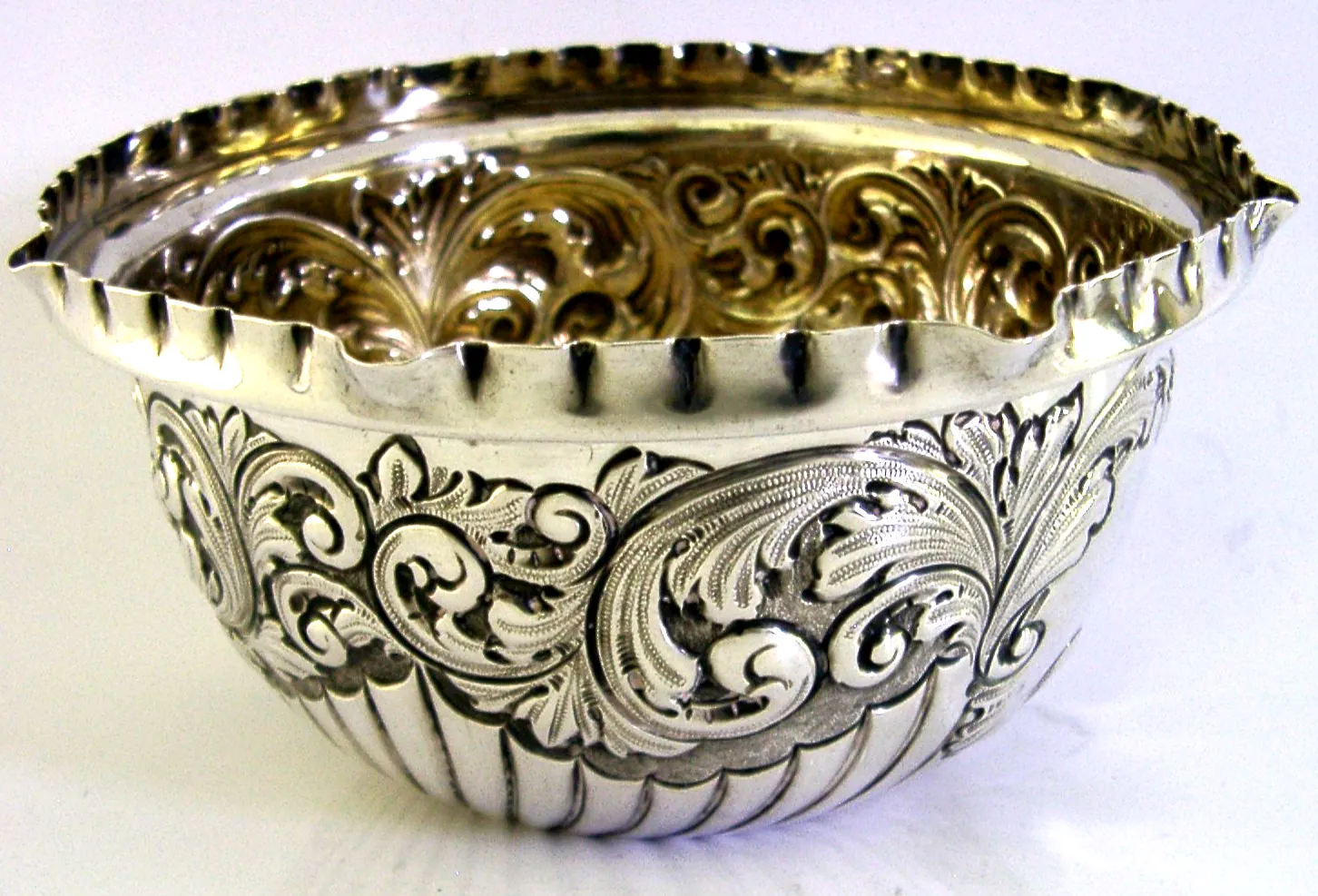 Coupe en argent massif sterling doré, époque édouardienne, Birmingham 1901, d'époque, 114 g photo 275.0