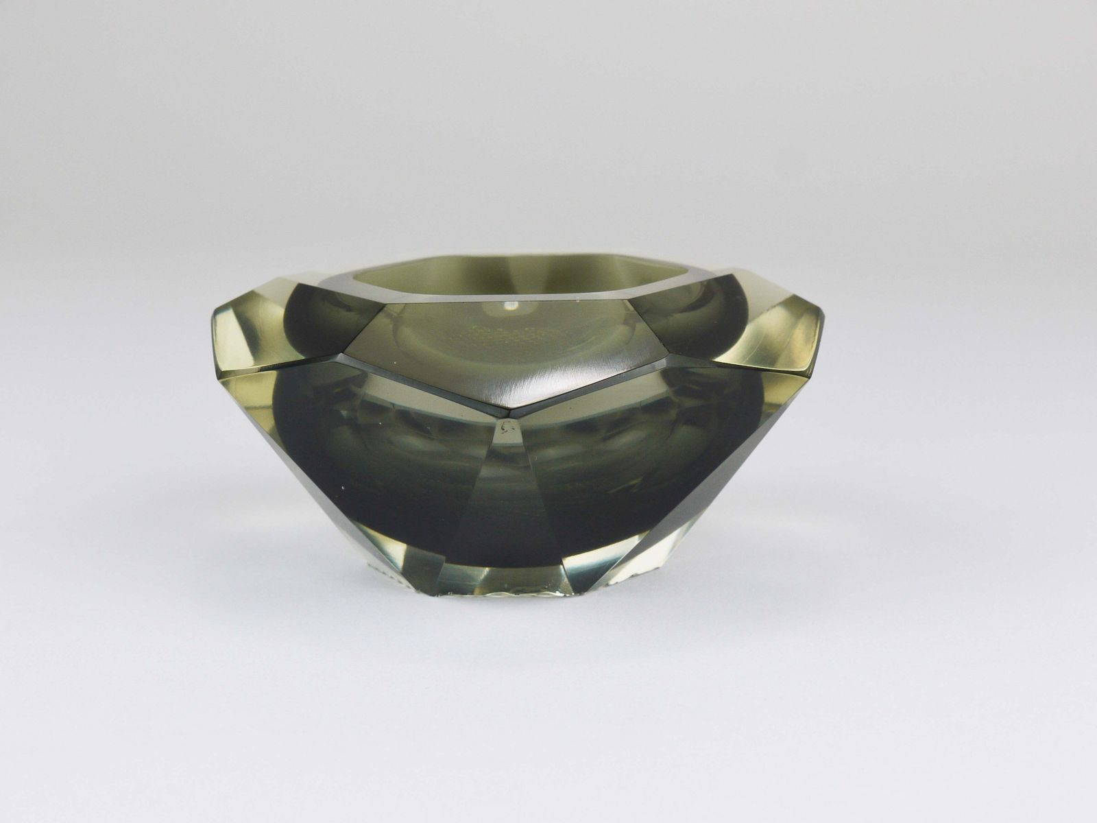 Mandruzzato Sommerso Faceted Diamond Caviar Bowl, Murano Glass, Italy, jaren 1960 photo for sale