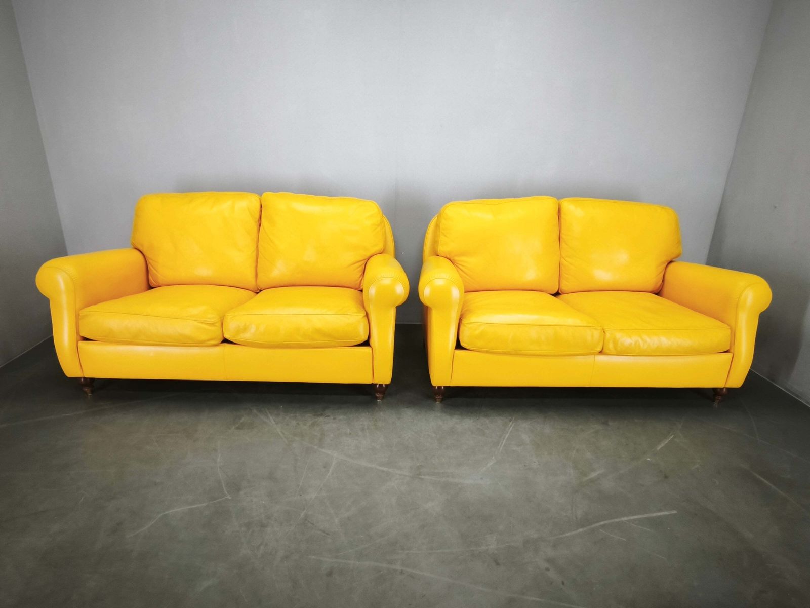 Pair Of Poltrona Frau George Leather Sofas, Italy, 1992 photo furniture