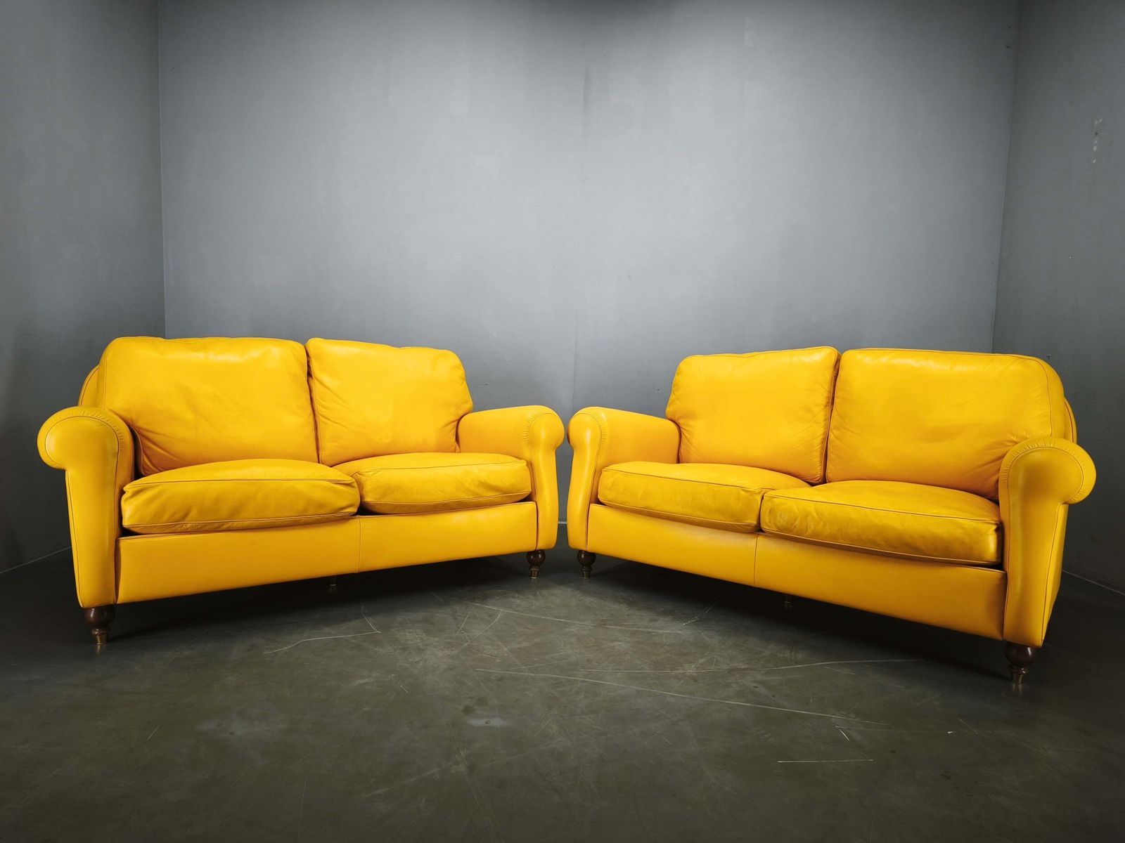 Pair Of Poltrona Frau George Leather Sofas, Italy, 1992 photo buy