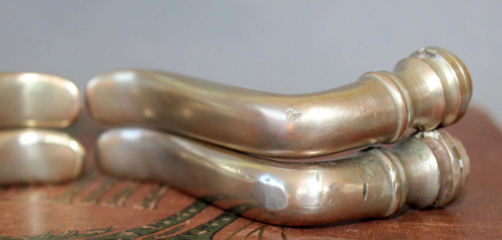 72.0 4 Antique Art Nouveau Chromed Brass Door Lever, Door Handles, Hardware Restoration, Door Pull, Entrance, Architectural, Geometric Bauhaus photo